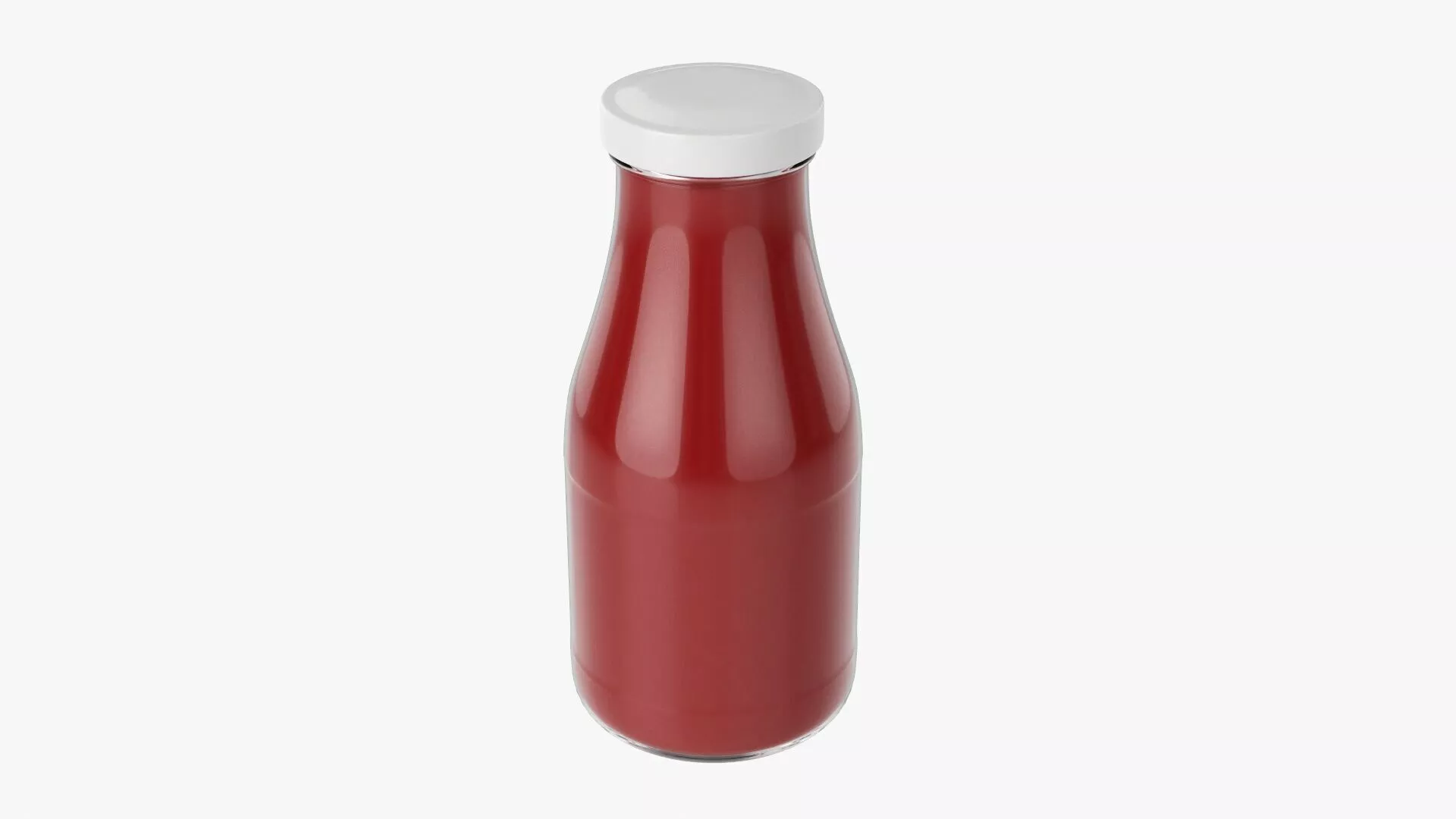 Barbecue sauce in glass bottle 01 3D model