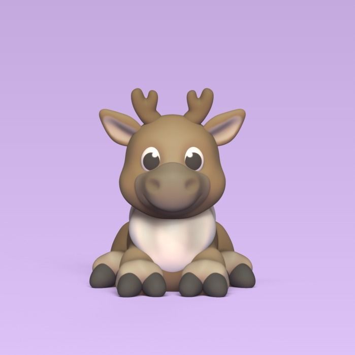 Lying Moose 3D print model_1