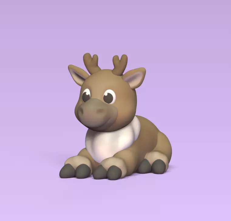 Lying Moose 3D print model_0