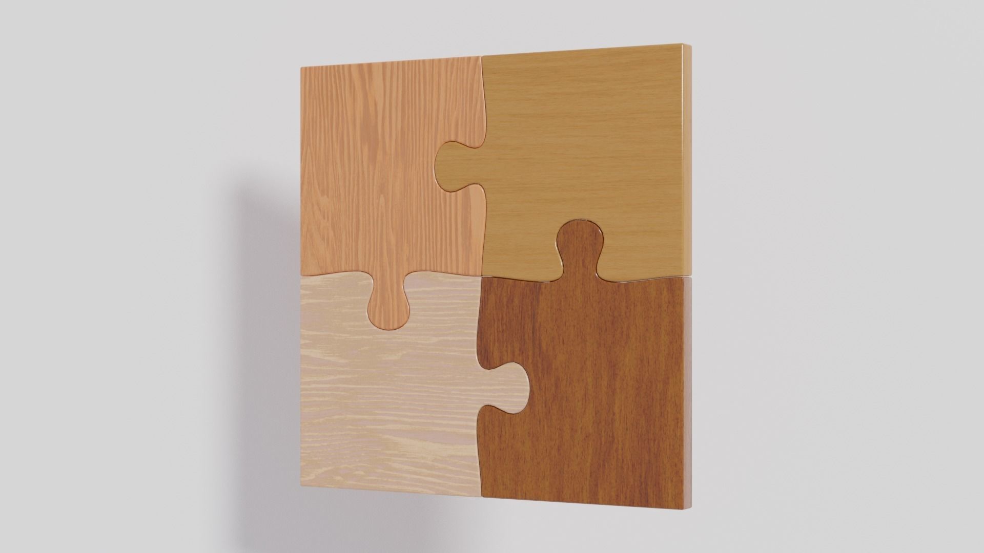 Wooden Jigsaw Puzzle Low-poly 3D model_12