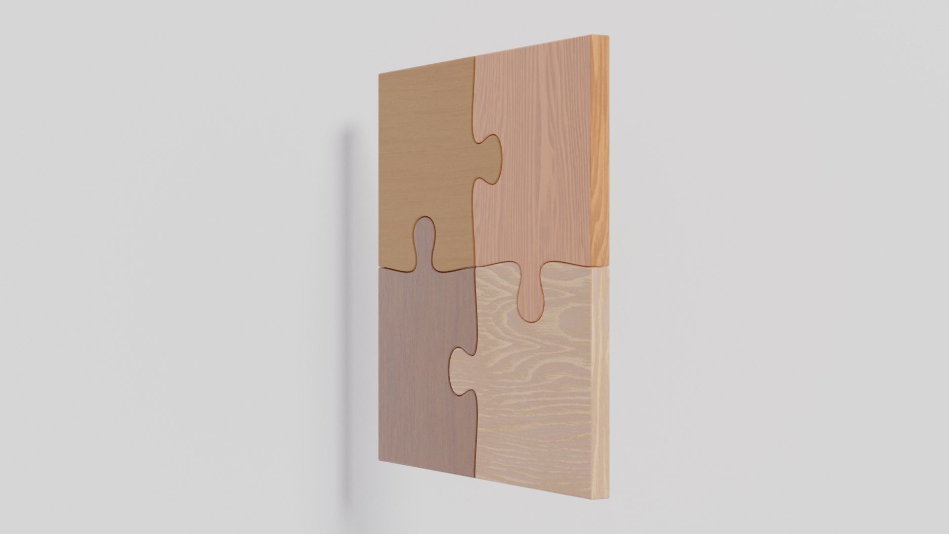Wooden Jigsaw Puzzle Low-poly 3D model_17
