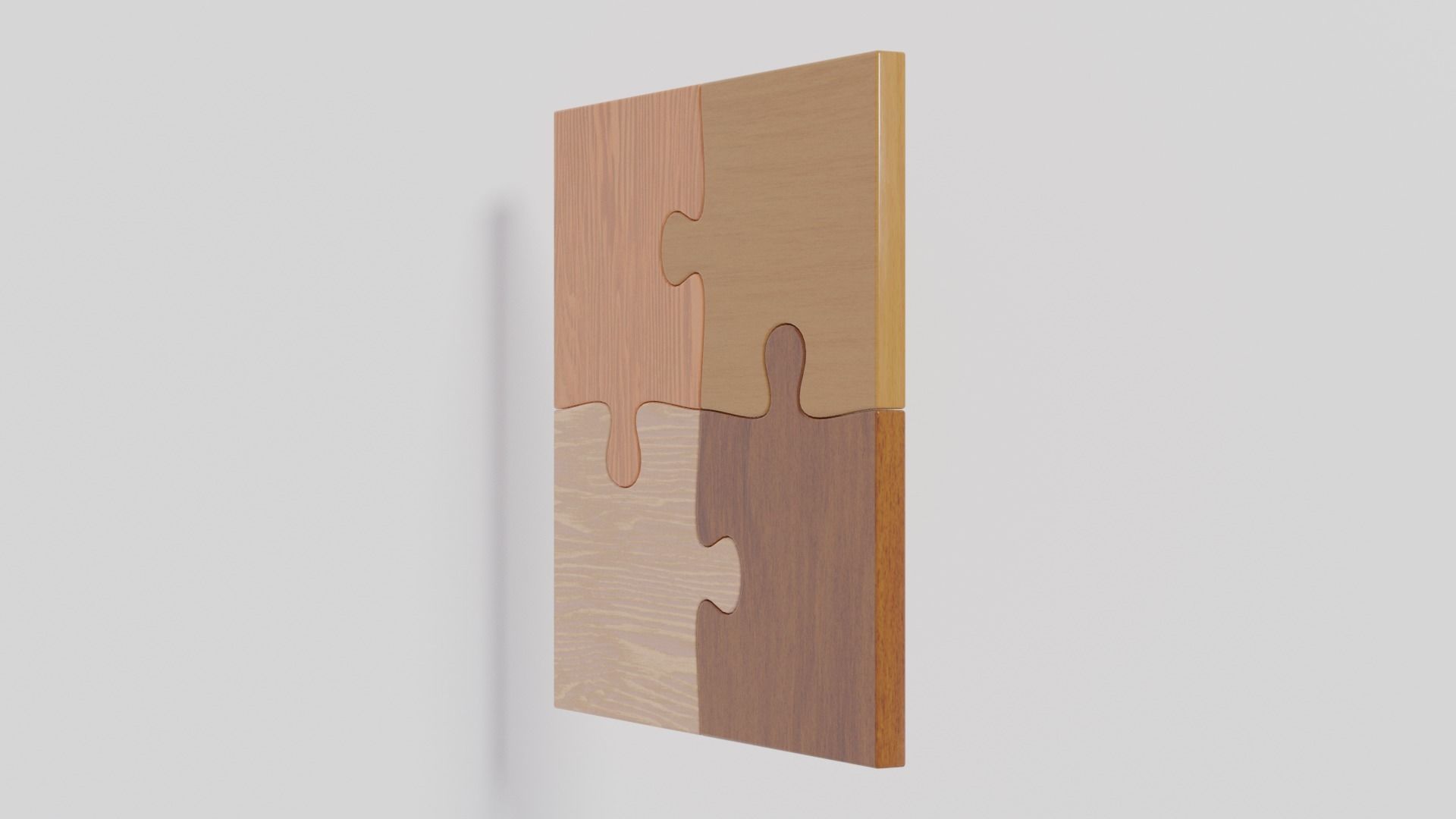 Wooden Jigsaw Puzzle Low-poly 3D model_11