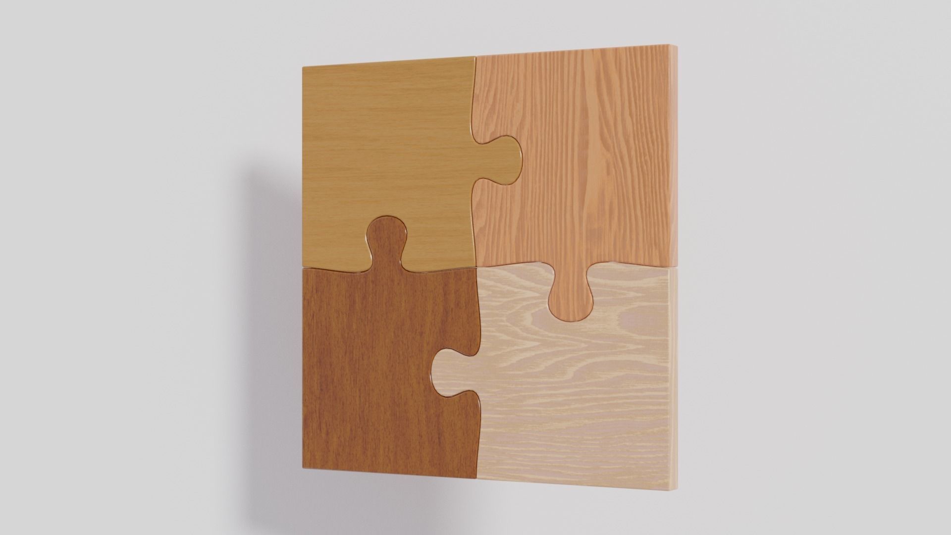 Wooden Jigsaw Puzzle Low-poly 3D model_18
