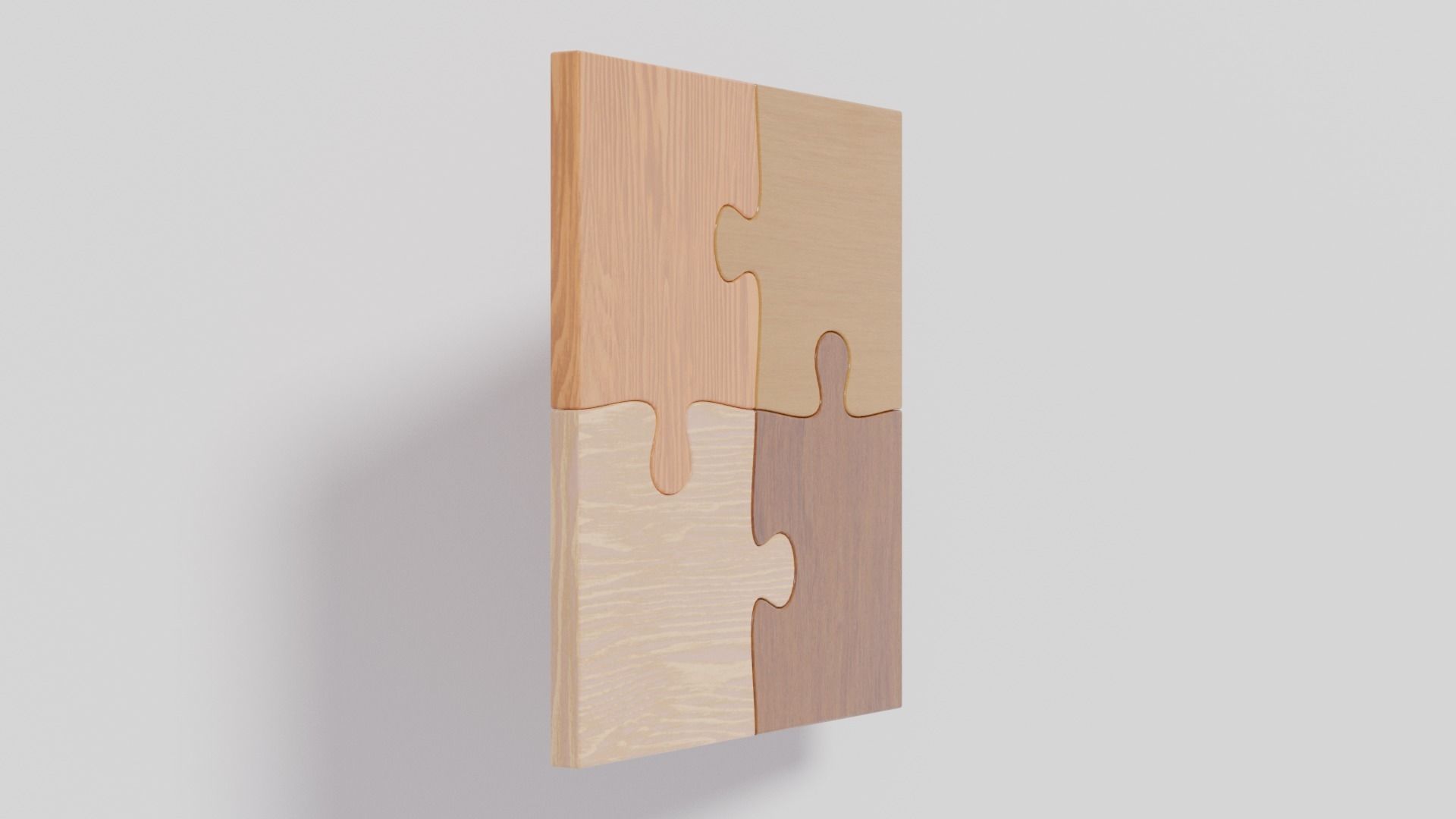 Wooden Jigsaw Puzzle Low-poly 3D model_15