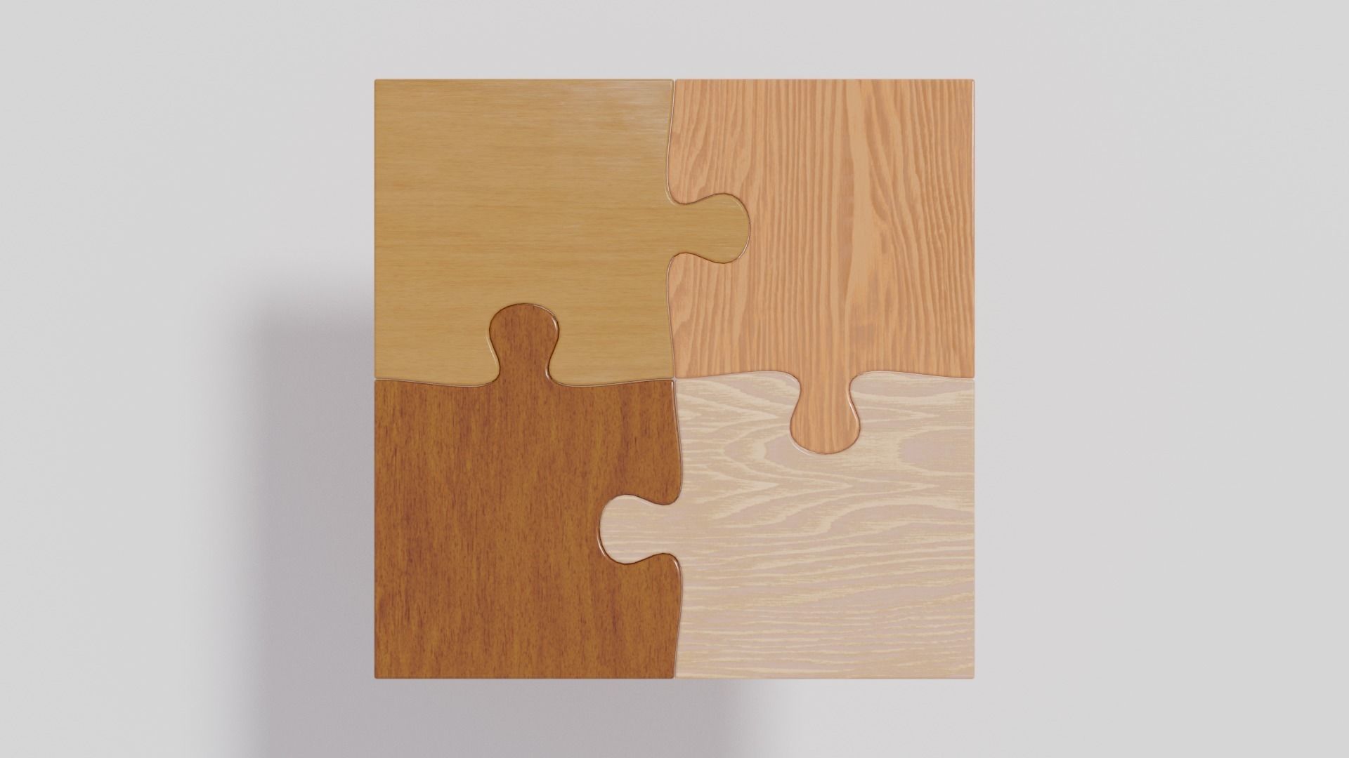 Wooden Jigsaw Puzzle Low-poly 3D model_7