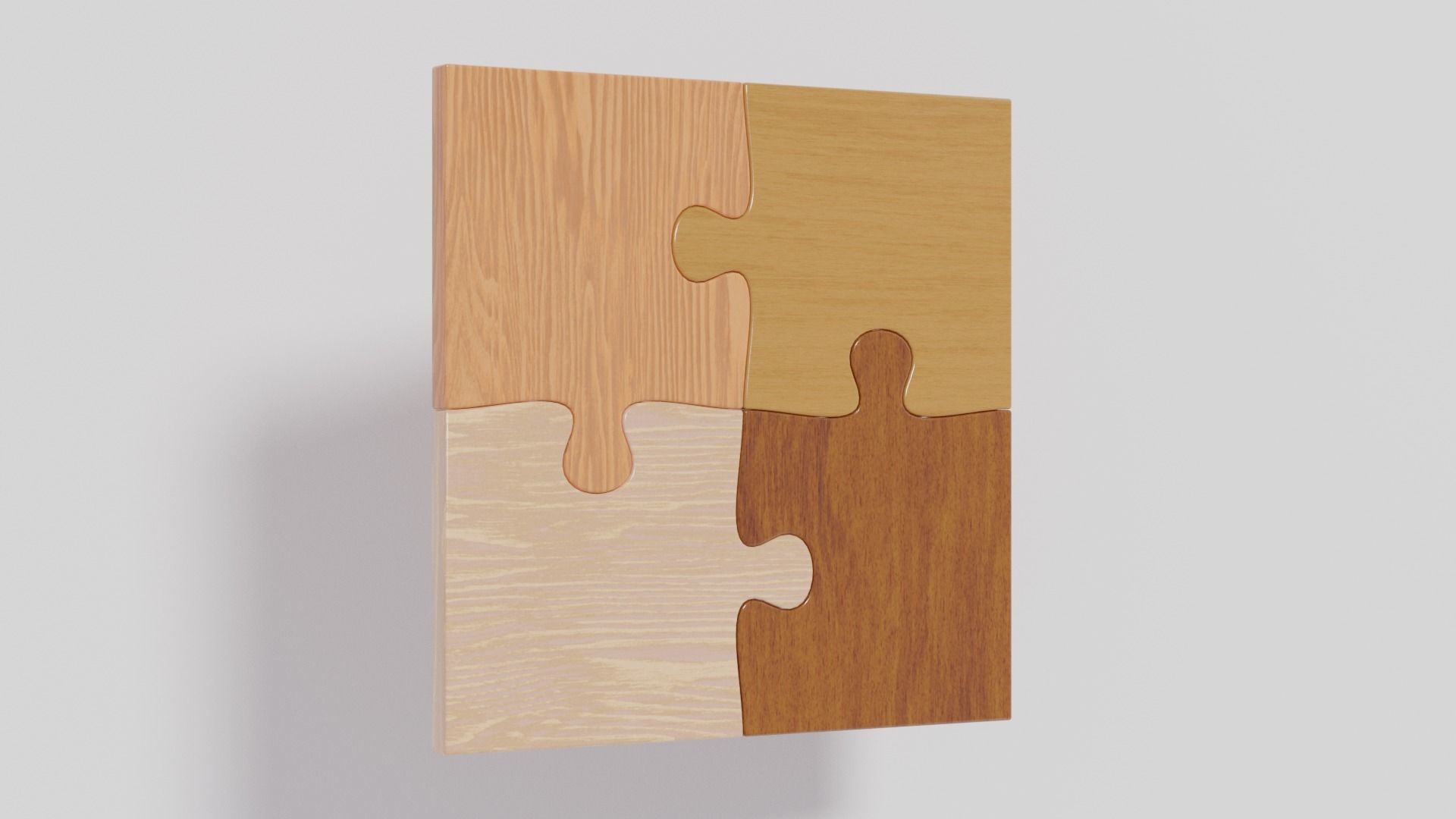Wooden Jigsaw Puzzle Low-poly 3D model_14