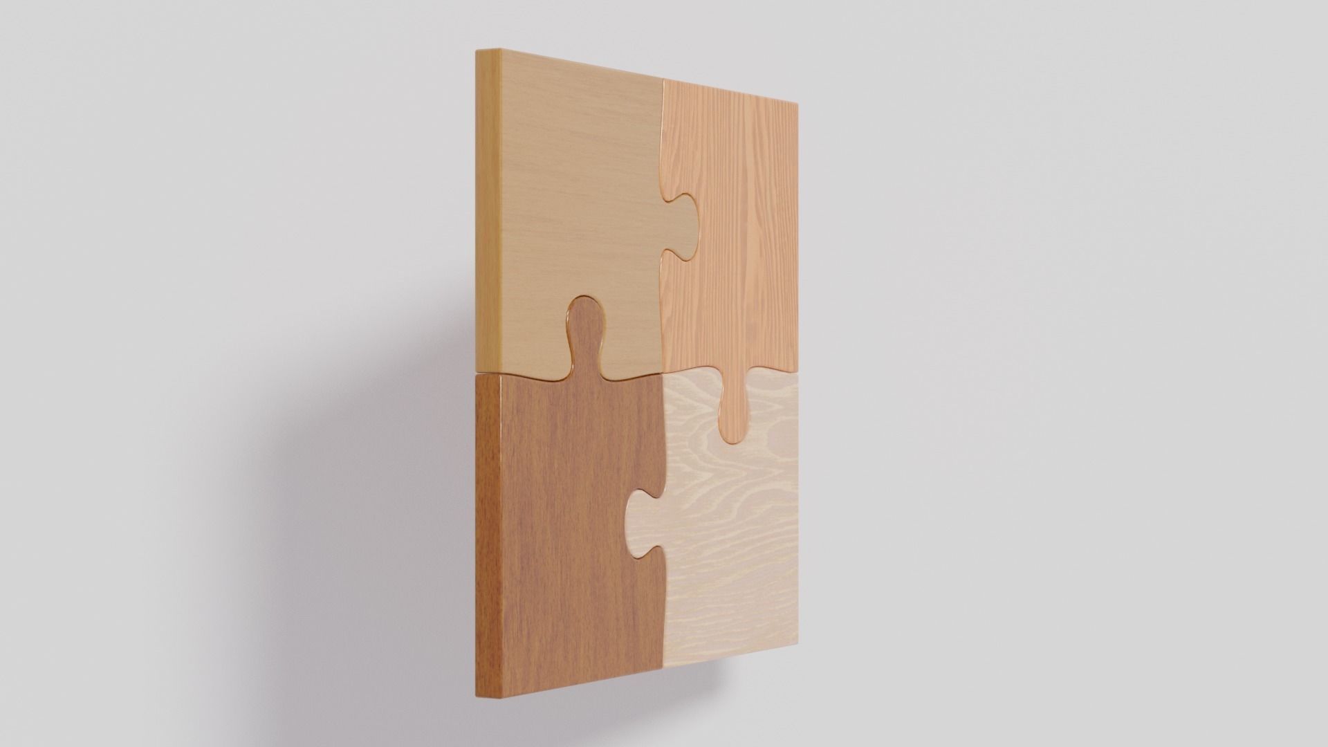 Wooden Jigsaw Puzzle Low-poly 3D model_9