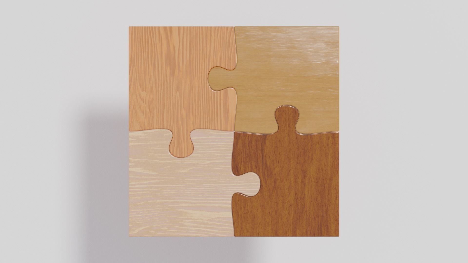 Wooden Jigsaw Puzzle Low-poly 3D model_13
