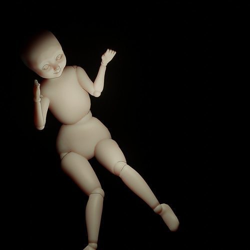 doll model lying Free 3D model