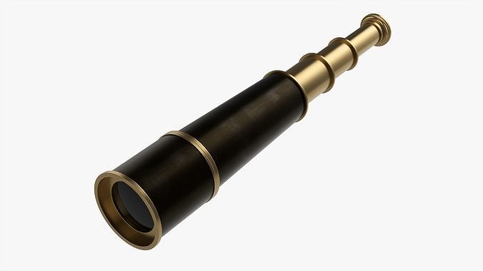 Antique brass spyglass 3D model