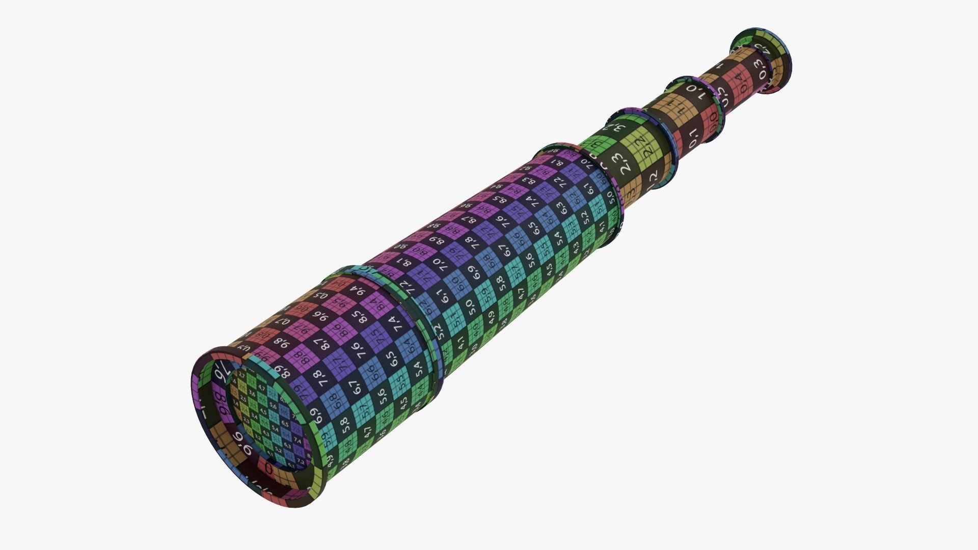 Antique brass spyglass 3D model_8