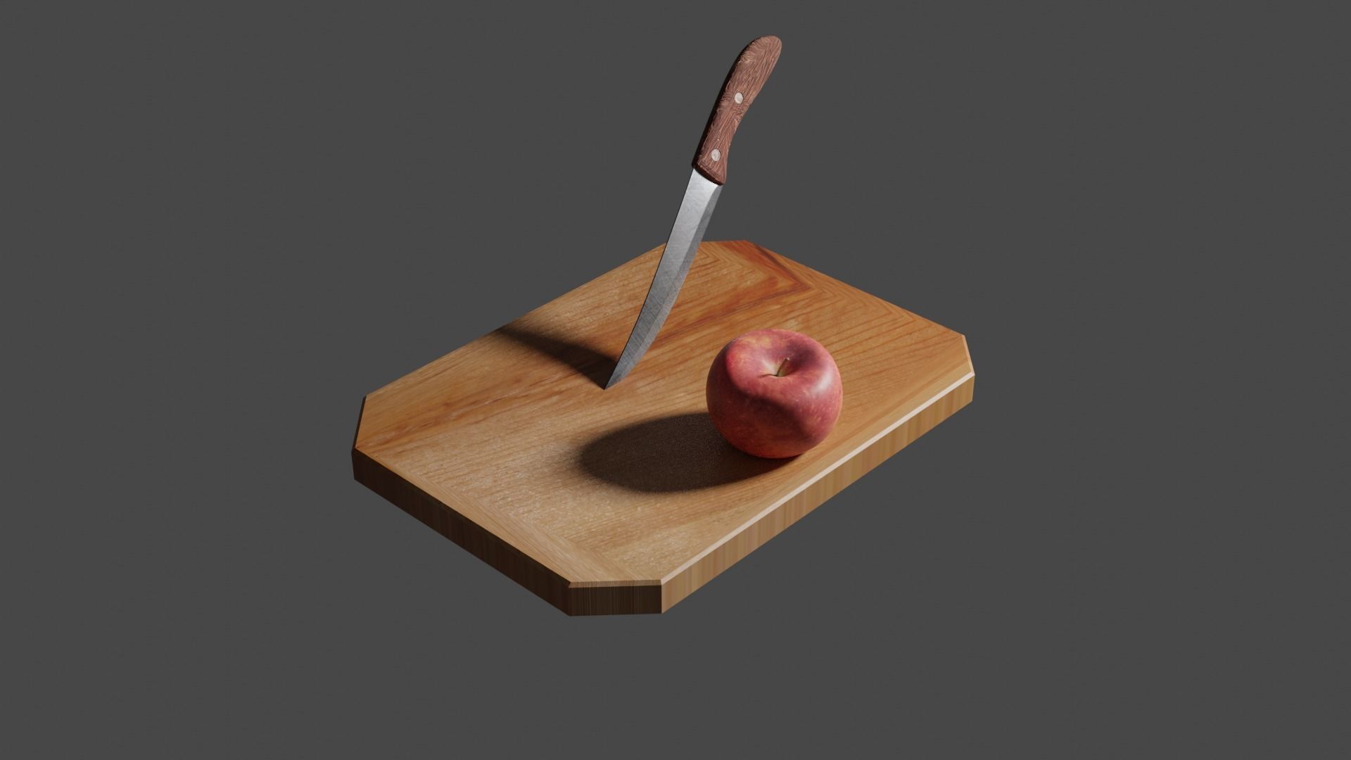 Kitchen Knife and Apple bundle 3D Low-poly 3D model_5