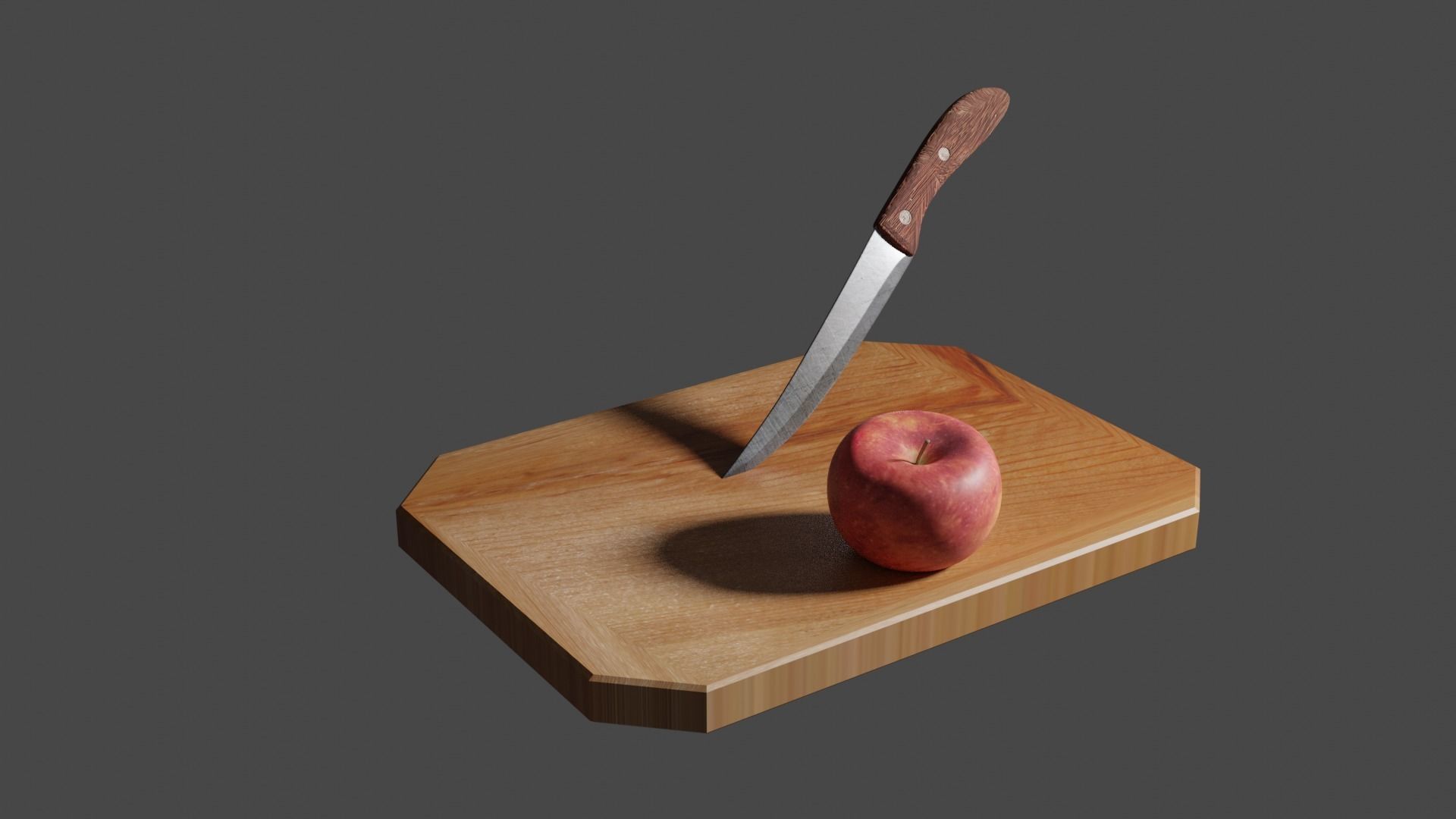 Kitchen Knife and Apple bundle 3D Low-poly 3D model_4