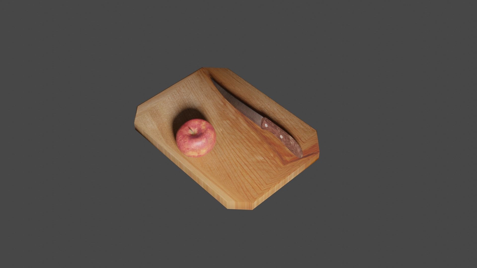 Kitchen Knife and Apple bundle 3D Low-poly 3D model_7