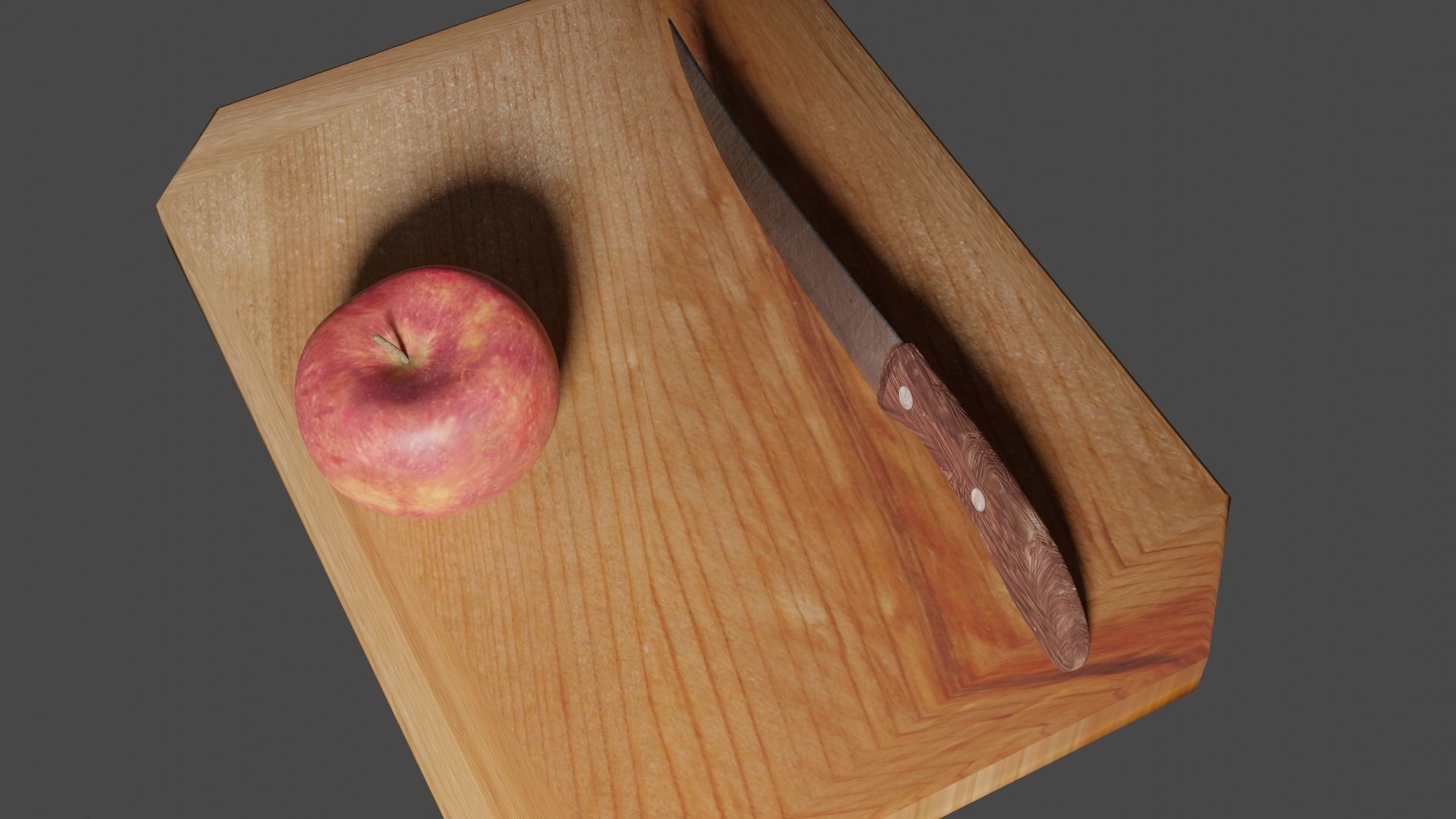 Kitchen Knife and Apple bundle 3D Low-poly 3D model_6