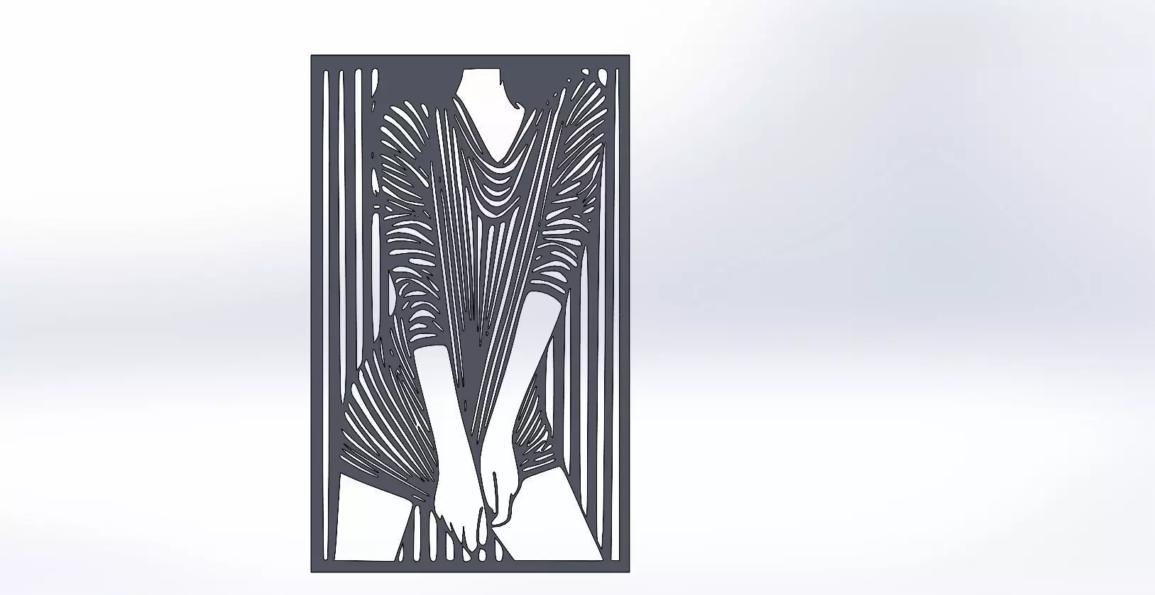 girl Dxf Step and Sldprt Solidworks Metal art Dxf Wall 3D print model