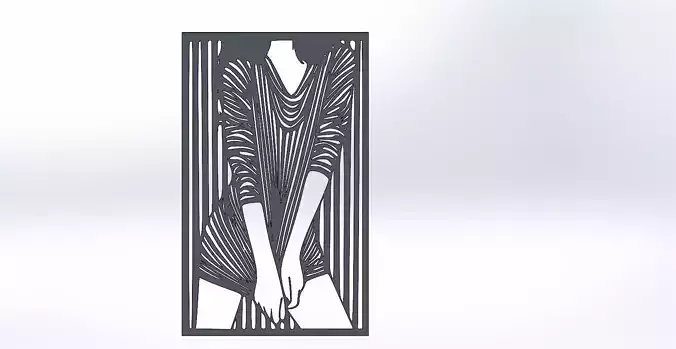 Sexy girl Dxf Step and Sldprt Solidworks Metal art Dxf Wall