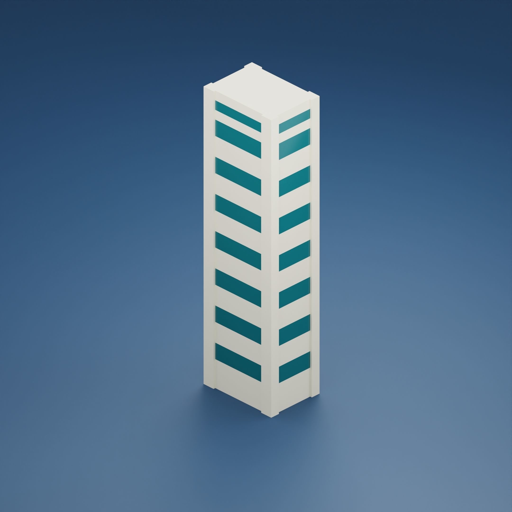 24 low poly buildings Low-poly 3D model_9