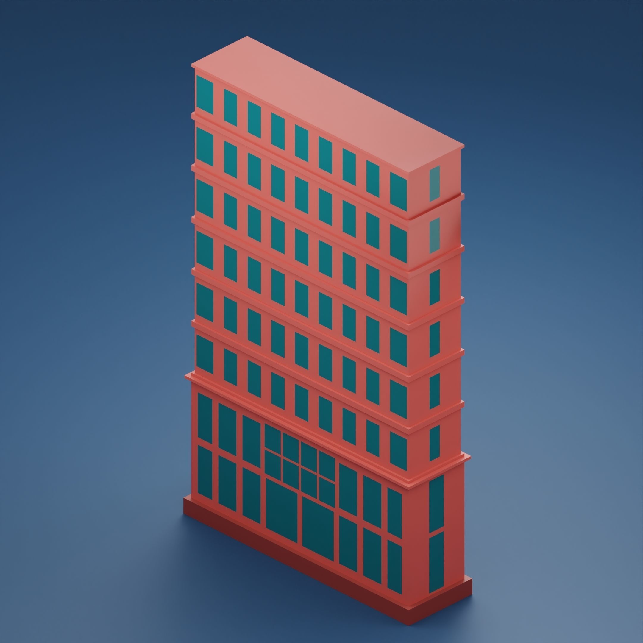 24 low poly buildings Low-poly 3D model_15