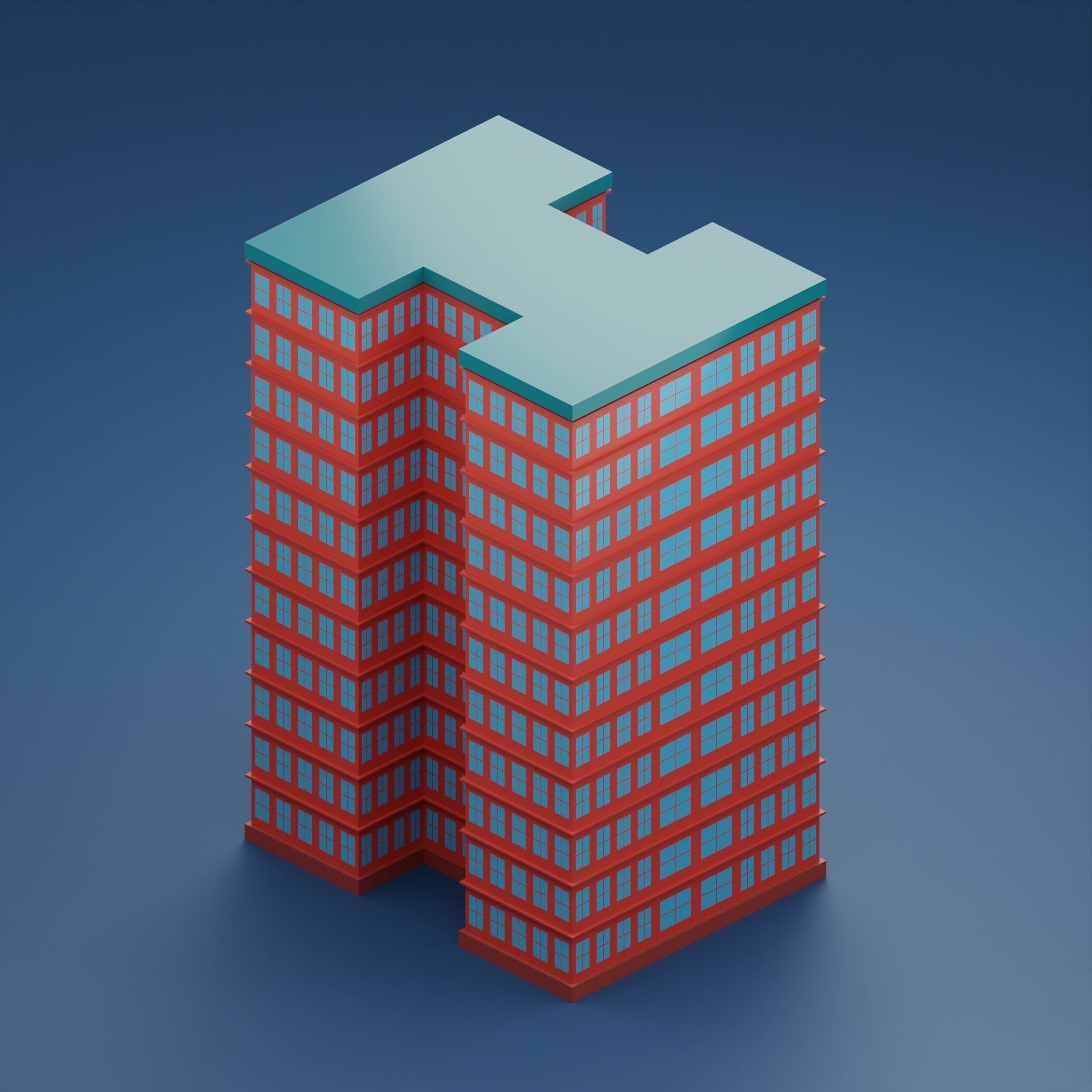 24 low poly buildings Low-poly 3D model_30