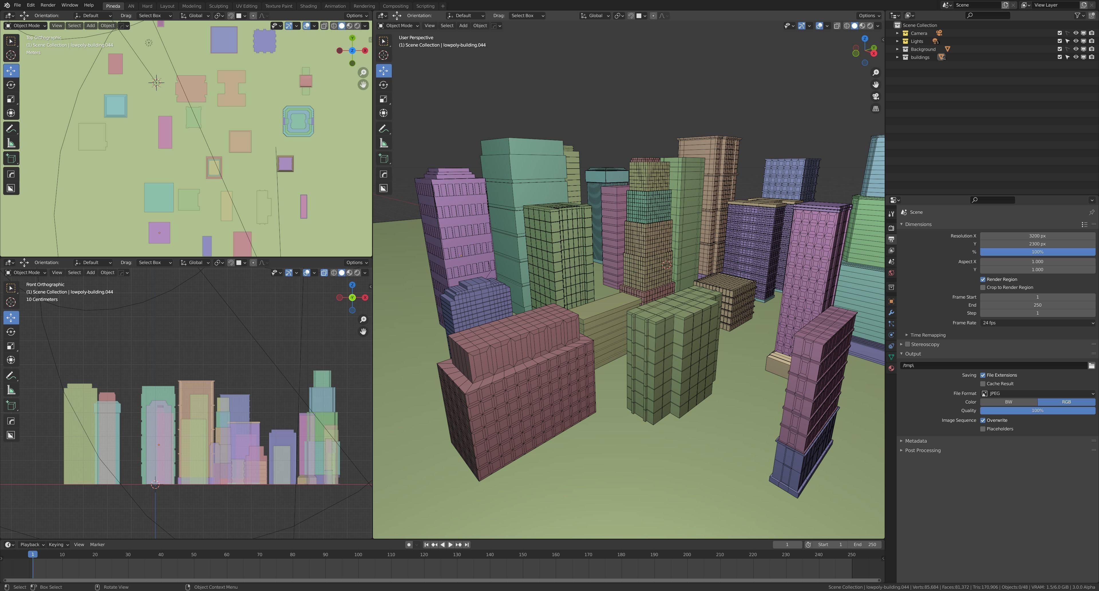 24 low poly buildings Low-poly 3D model_6