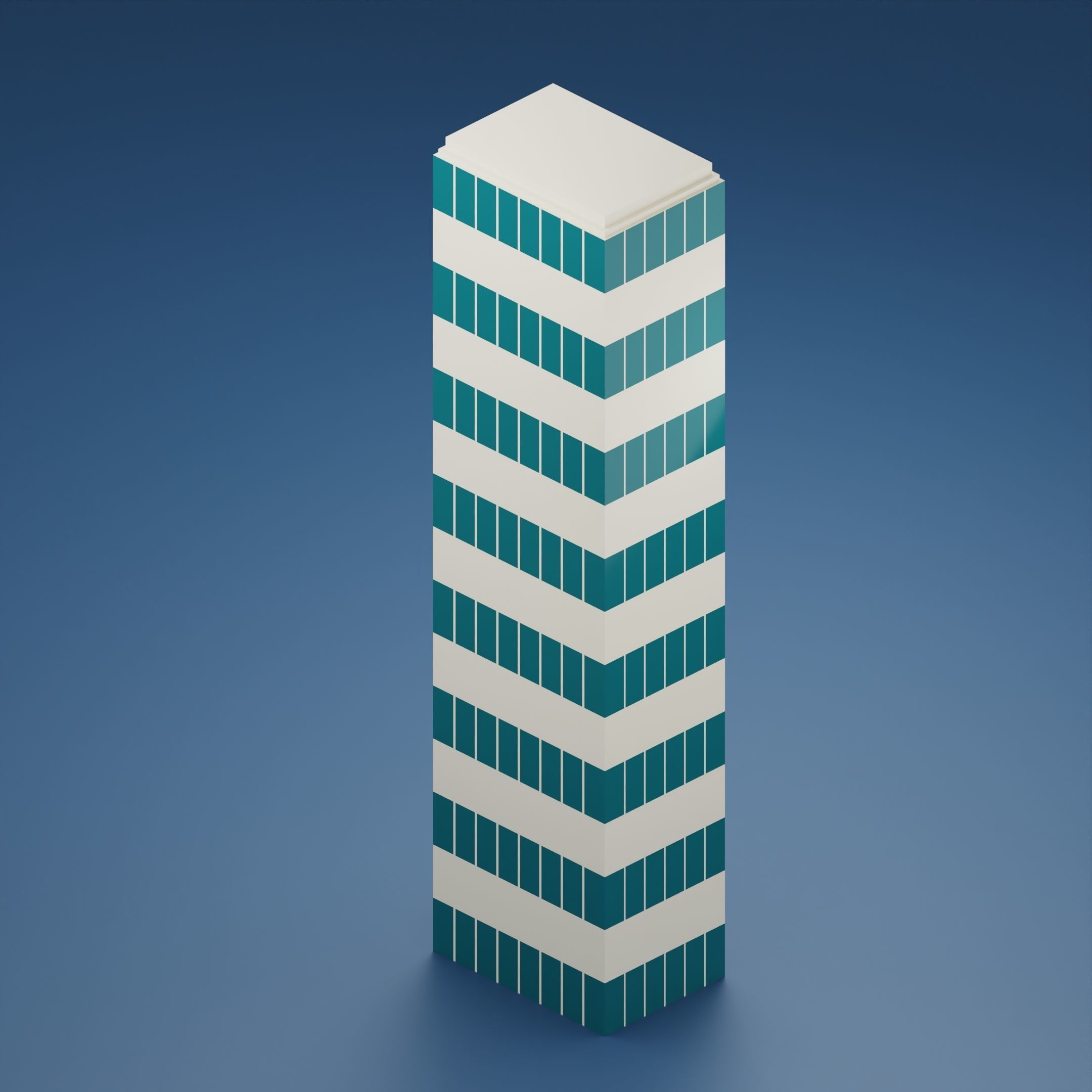 24 low poly buildings Low-poly 3D model_17