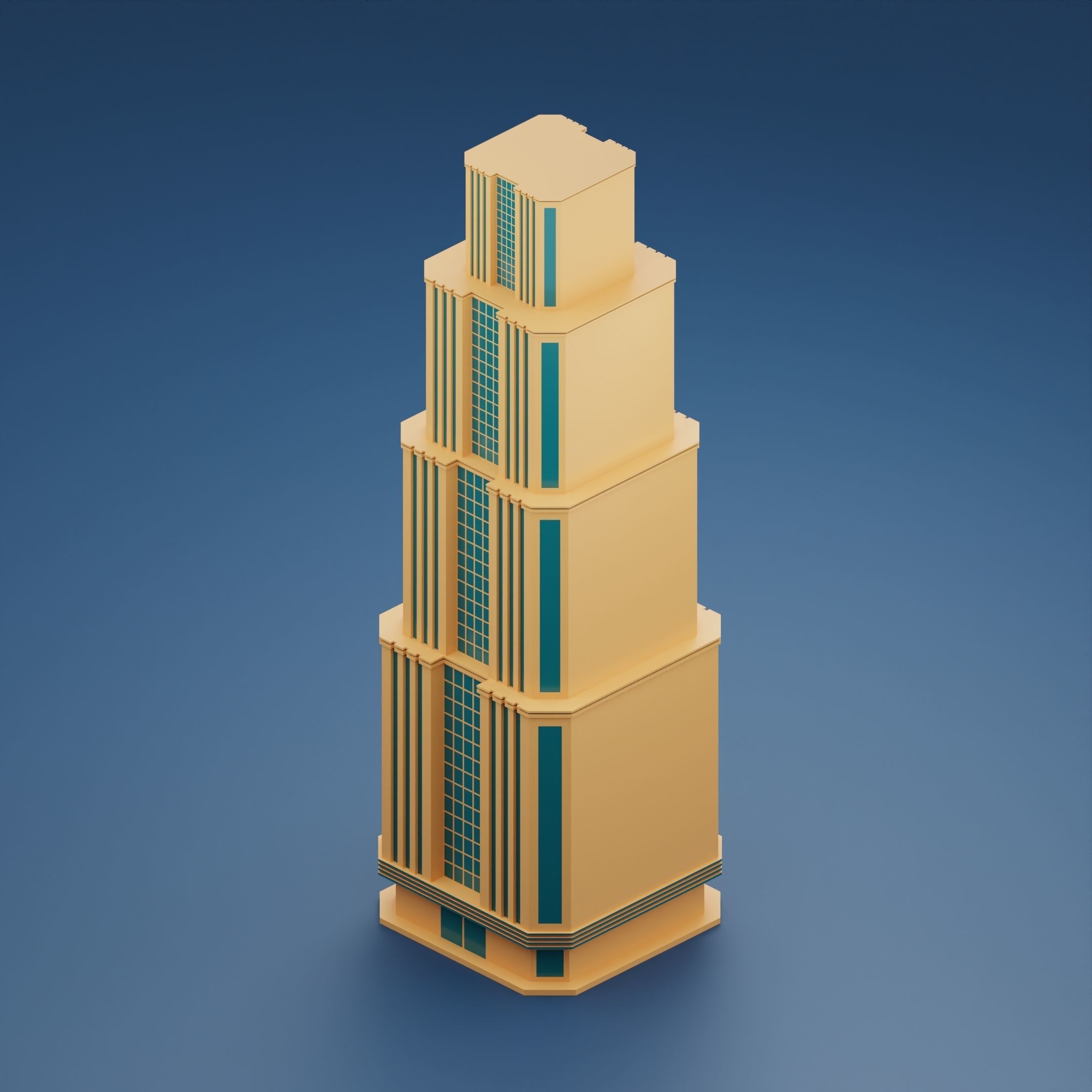 24 low poly buildings Low-poly 3D model_31