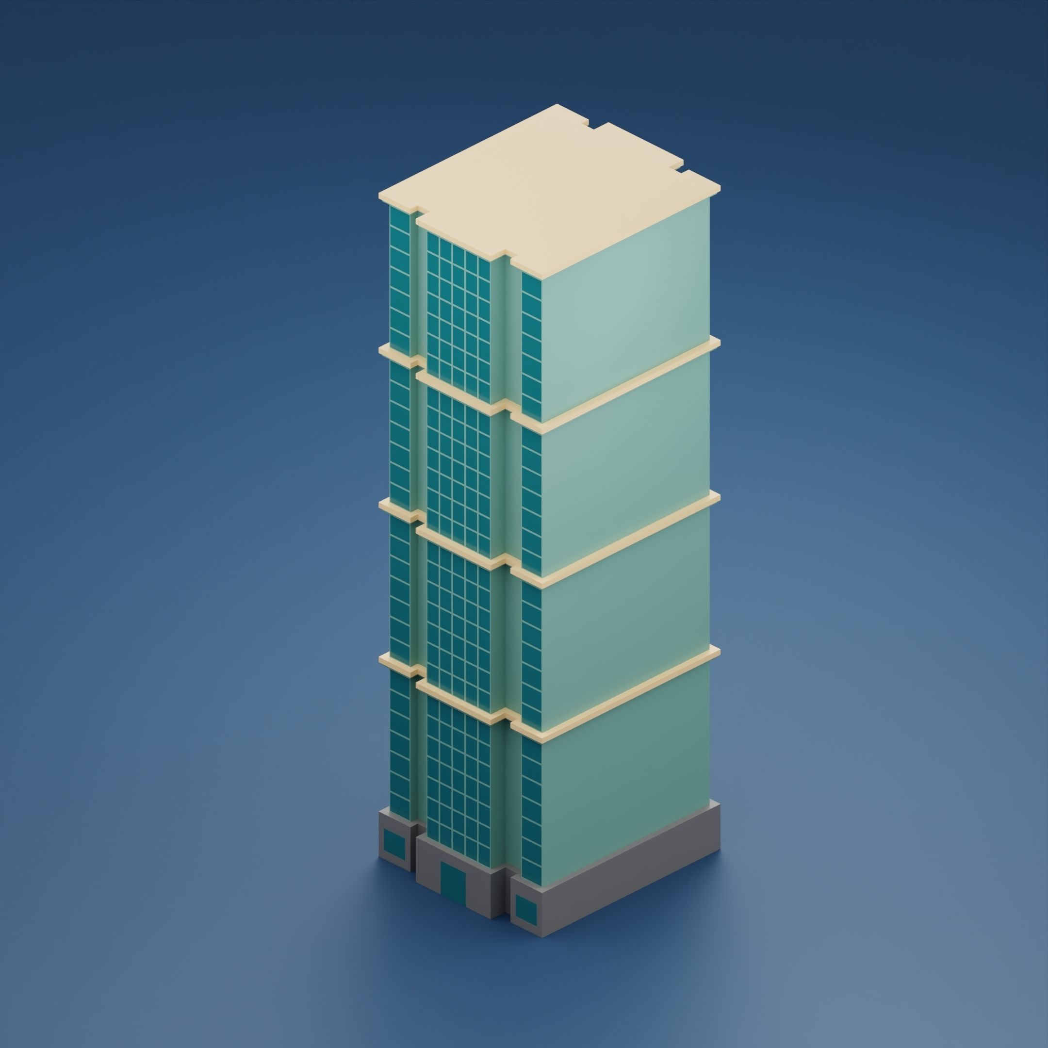 24 low poly buildings Low-poly 3D model_10