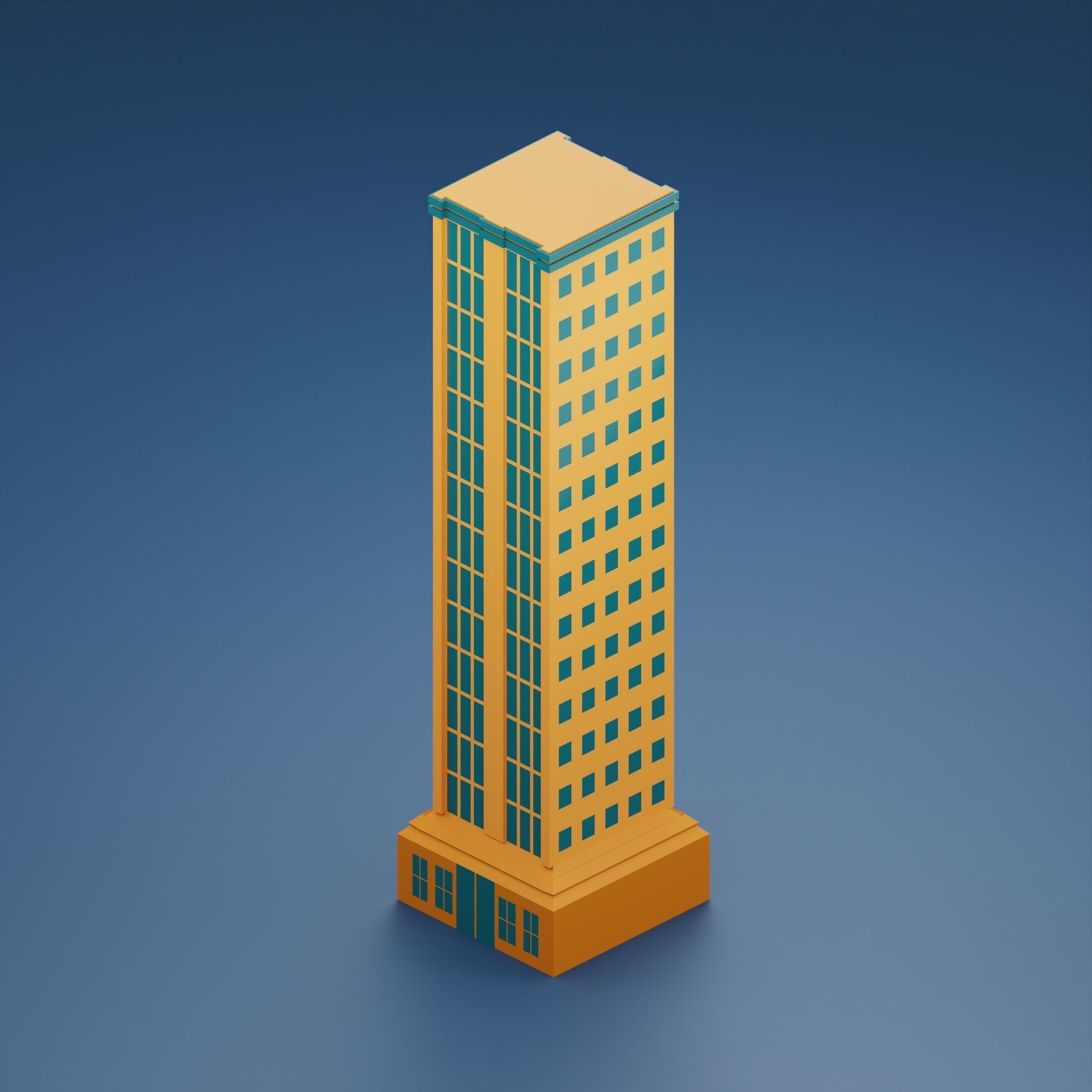 24 low poly buildings Low-poly 3D model_13