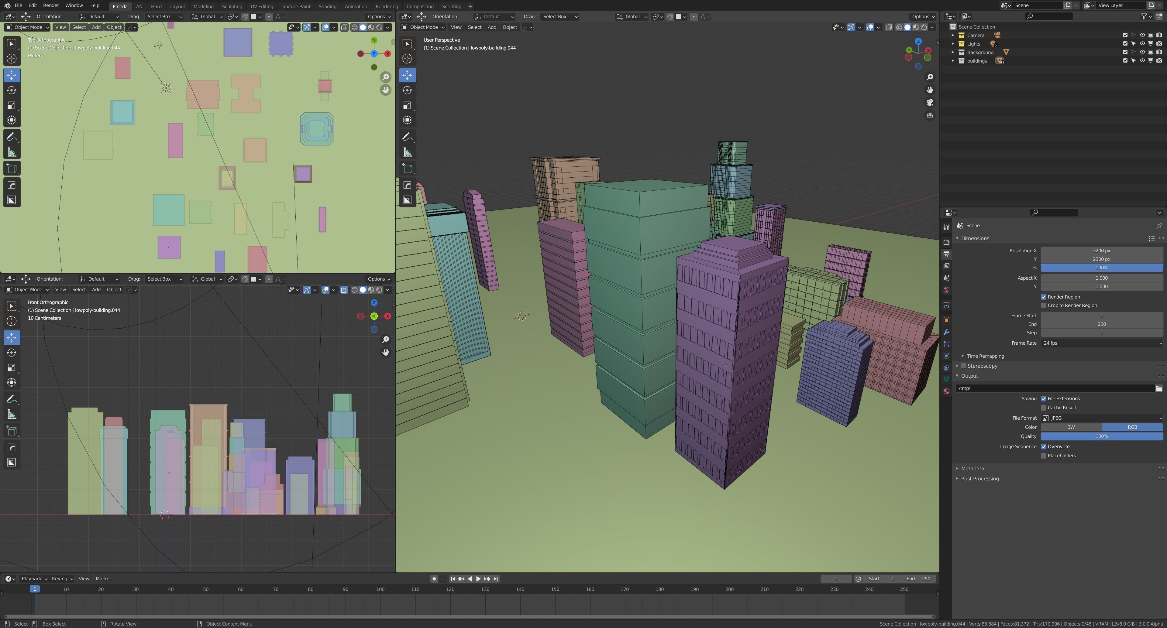24 low poly buildings Low-poly 3D model_5