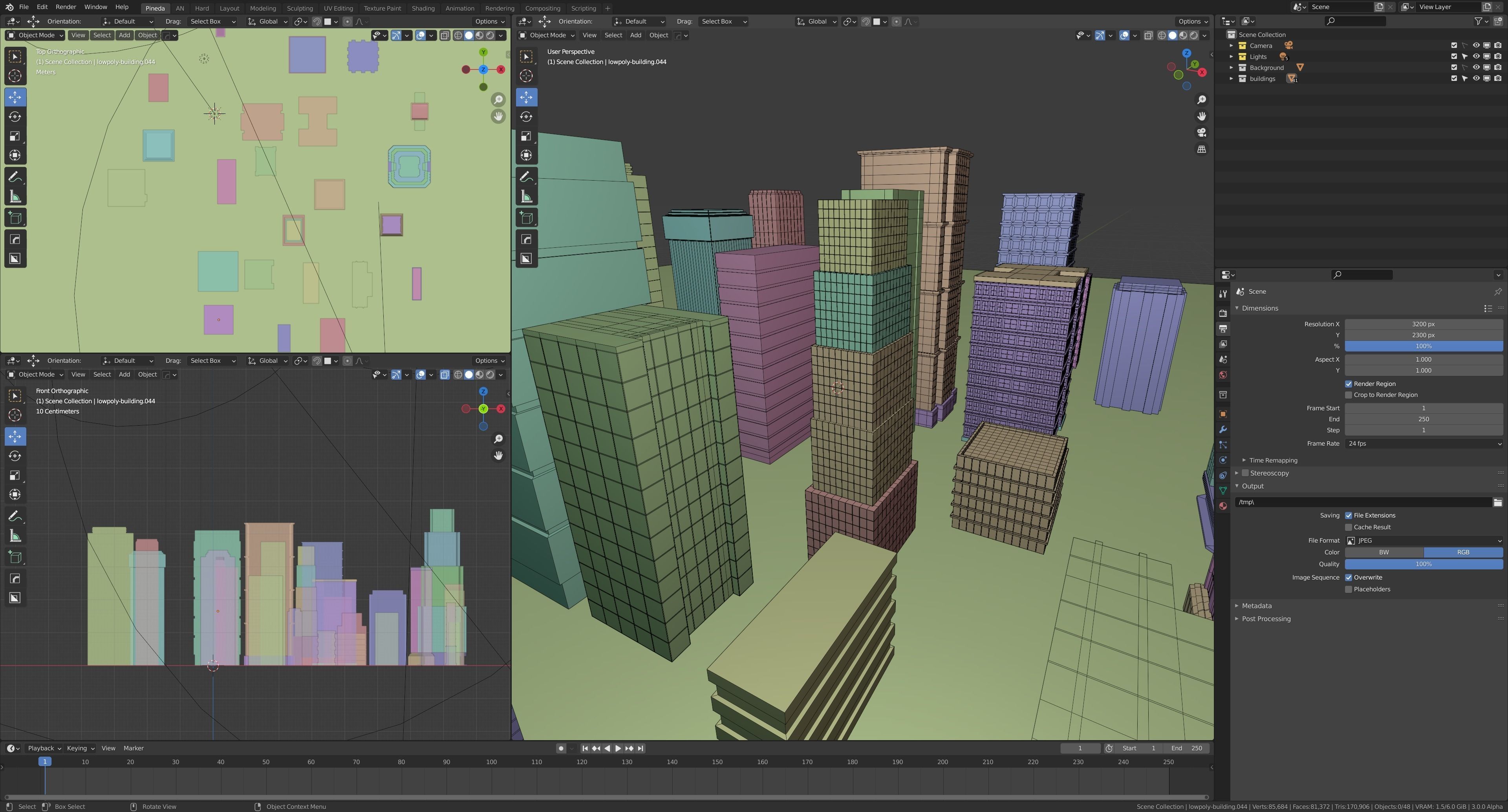 24 low poly buildings Low-poly 3D model_7