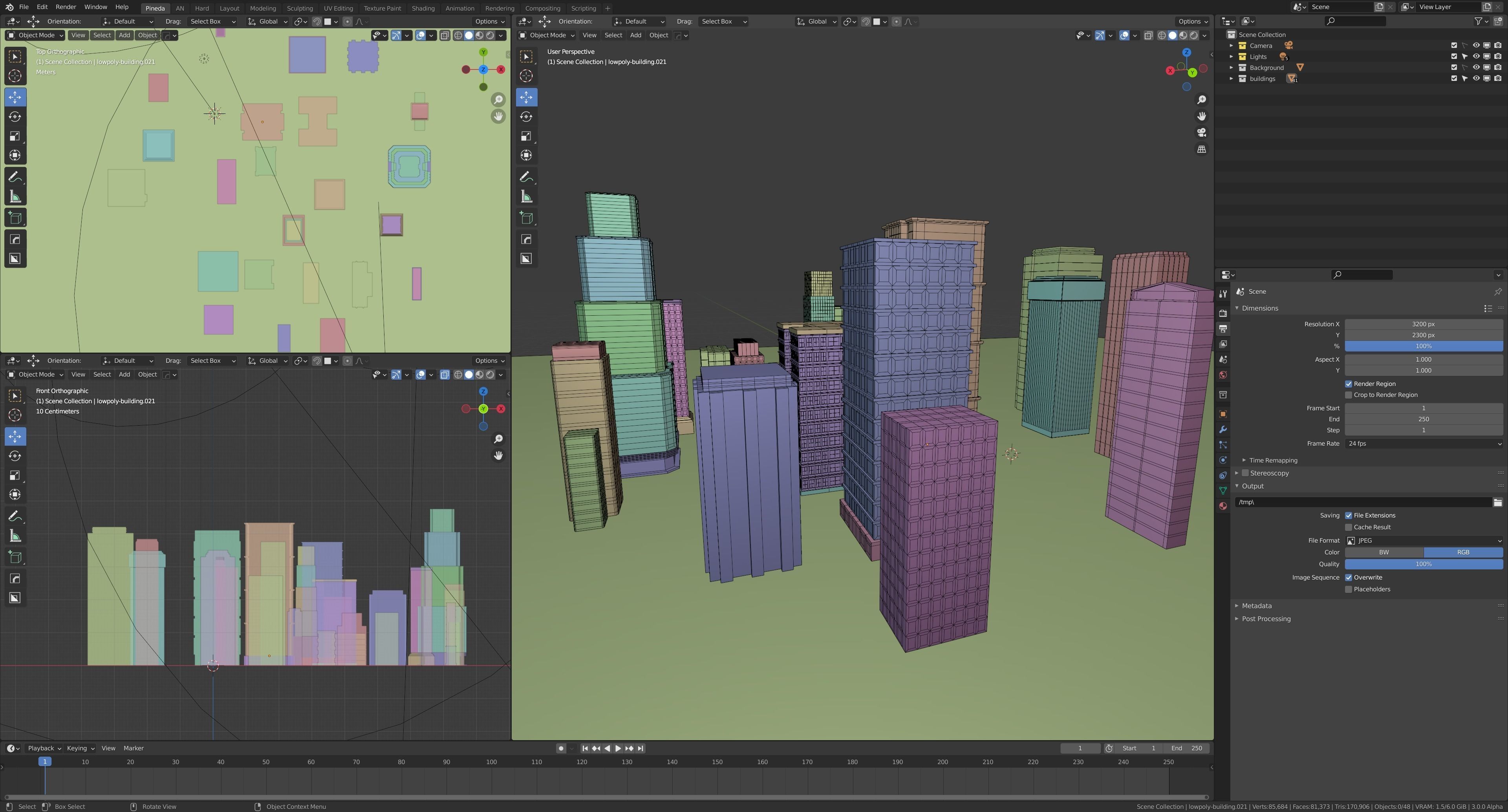 24 low poly buildings Low-poly 3D model_3