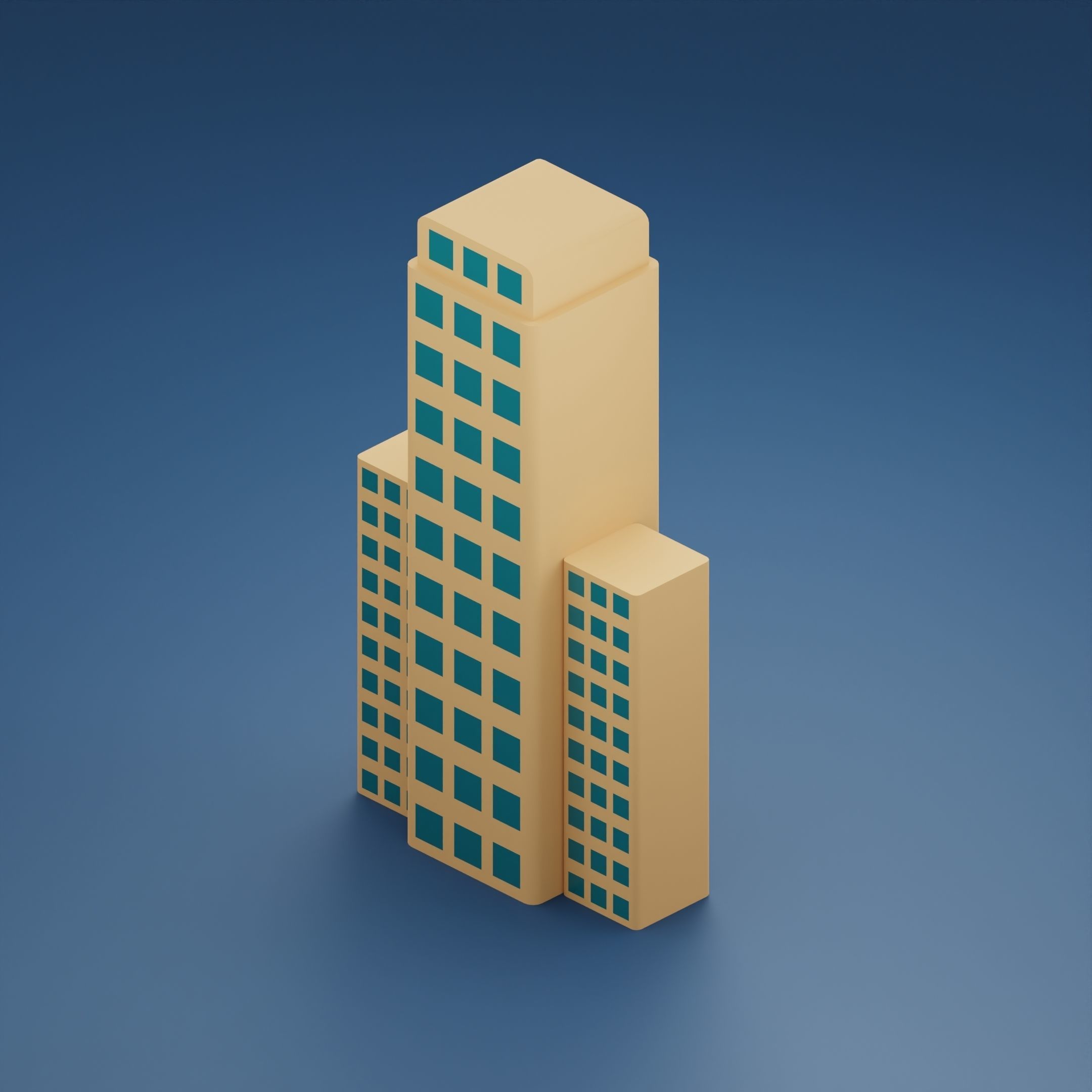 24 low poly buildings Low-poly 3D model_21