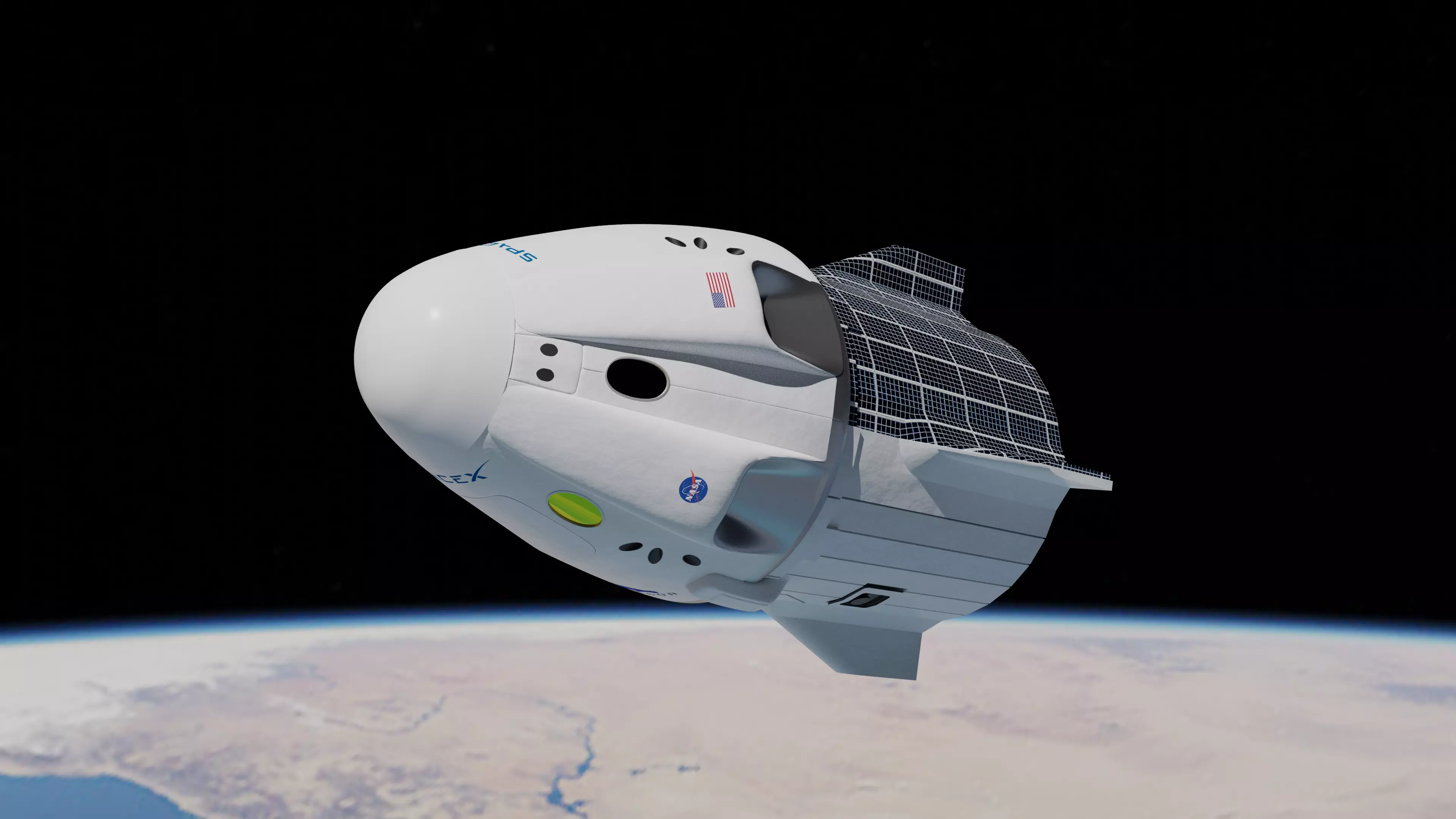 SpaceX Crew Dragon Spacecraft 3D model_0