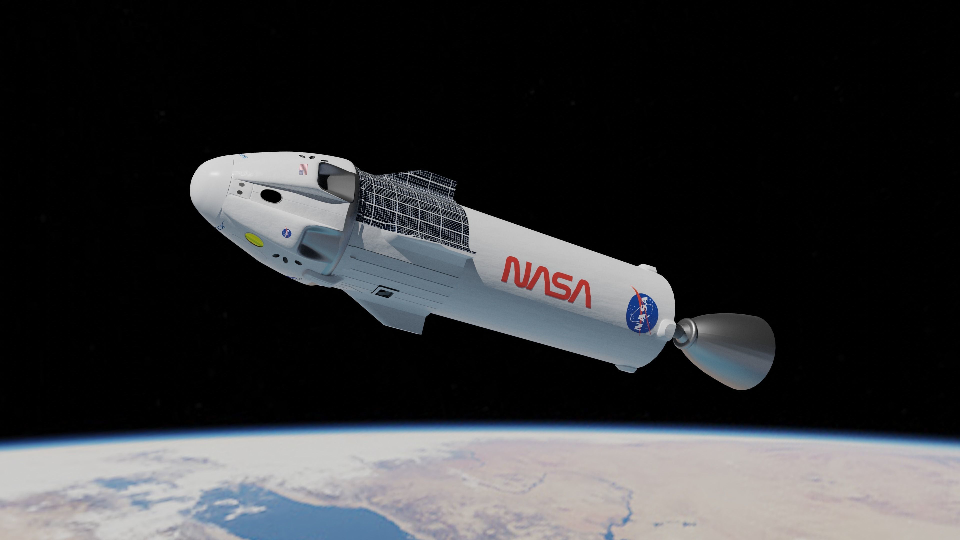 SpaceX Crew Dragon Spacecraft 3D model_3