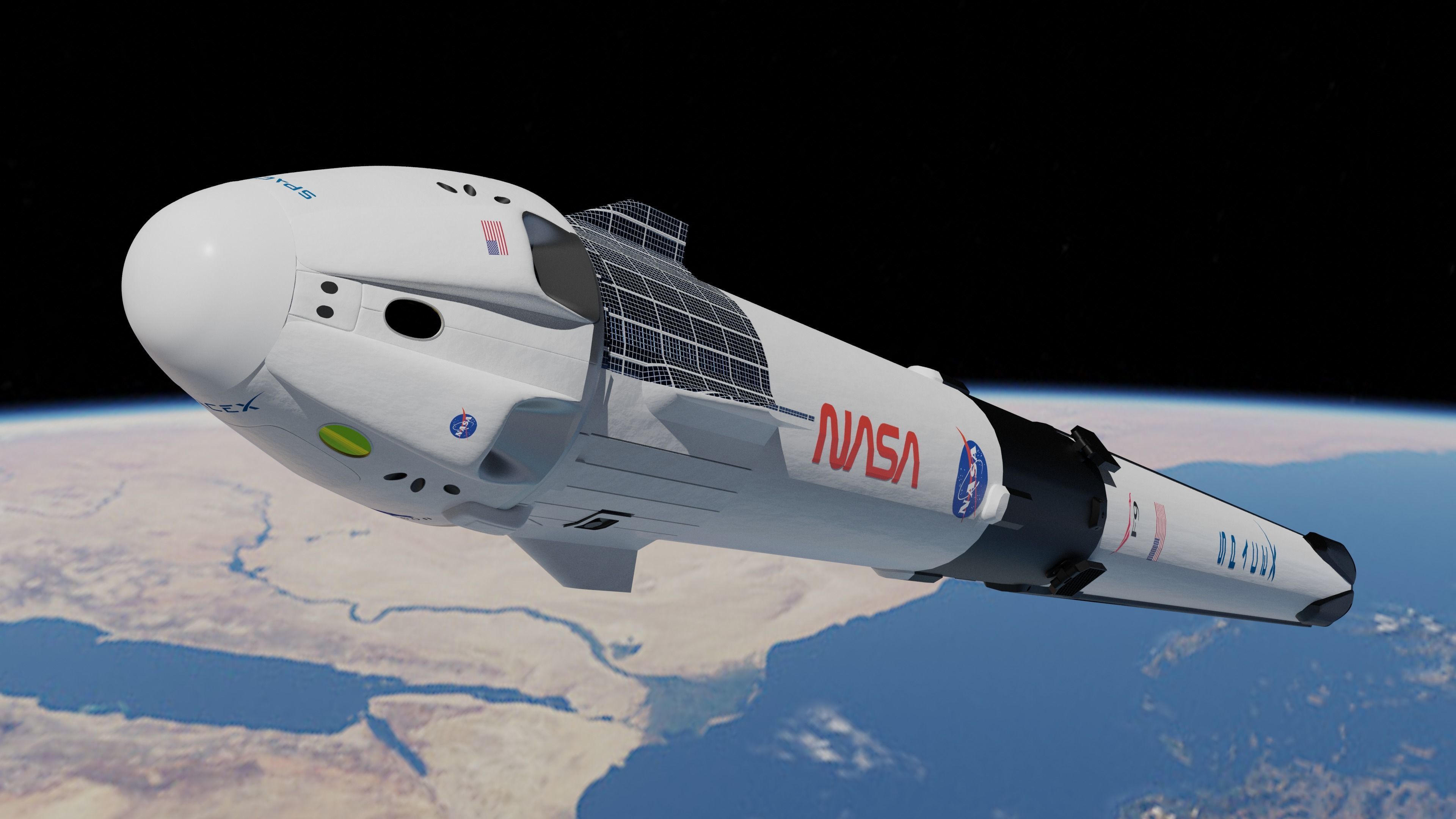 SpaceX Crew Dragon Spacecraft 3D model_4