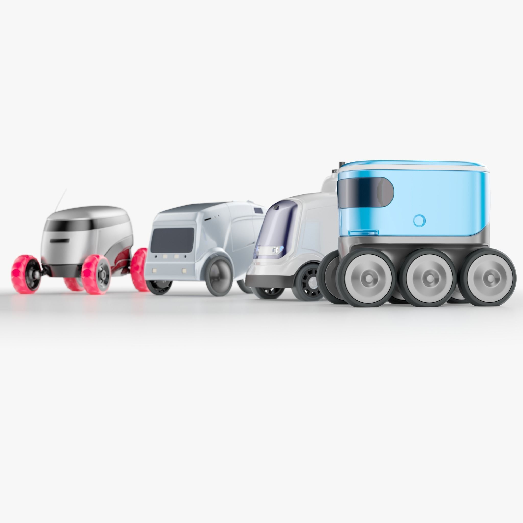 Delivery robots pack 4-in-1 3D model_4