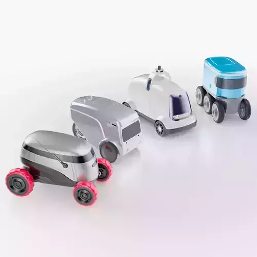 Delivery robots pack 4-in-1 3D model