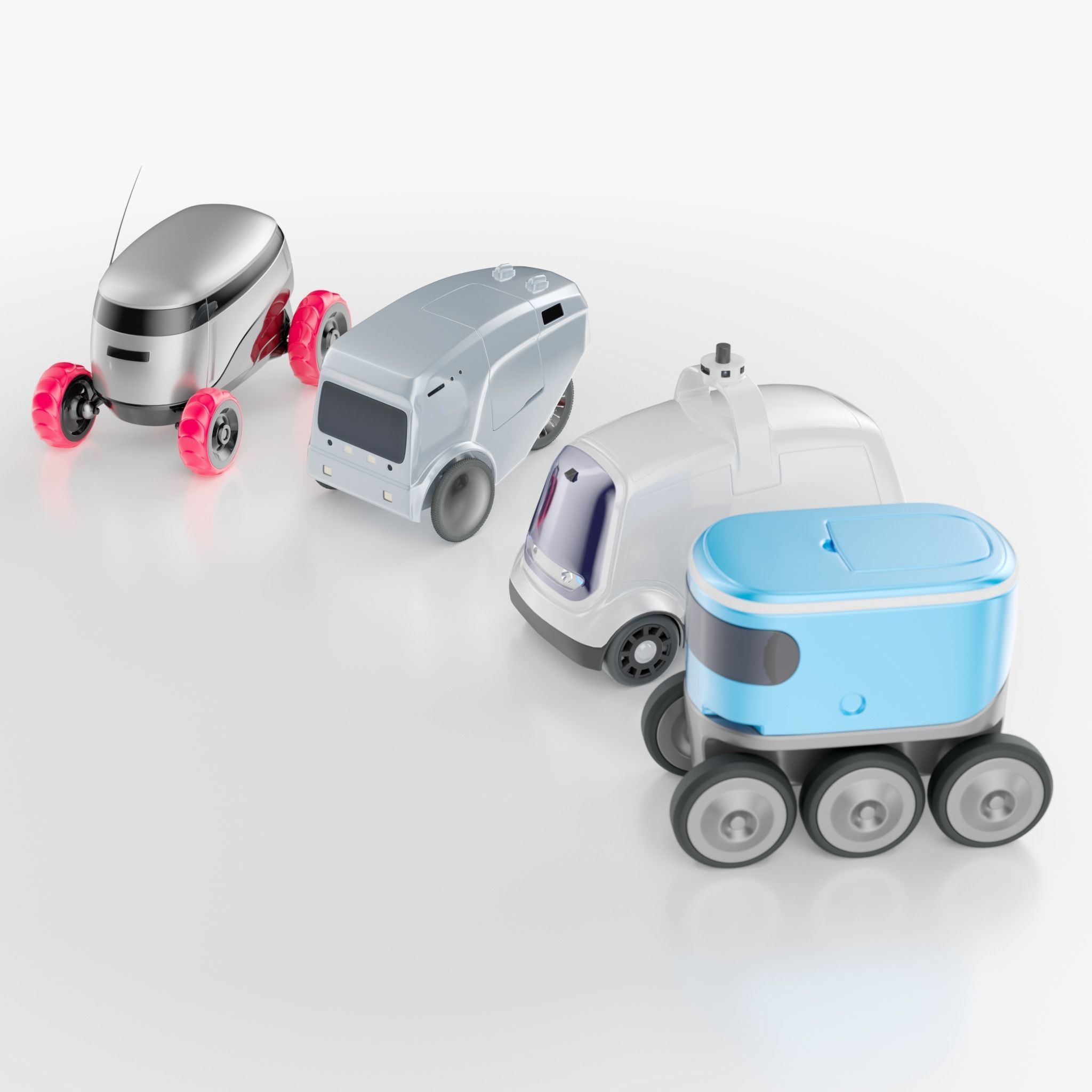Delivery robots pack 4-in-1 3D model_1