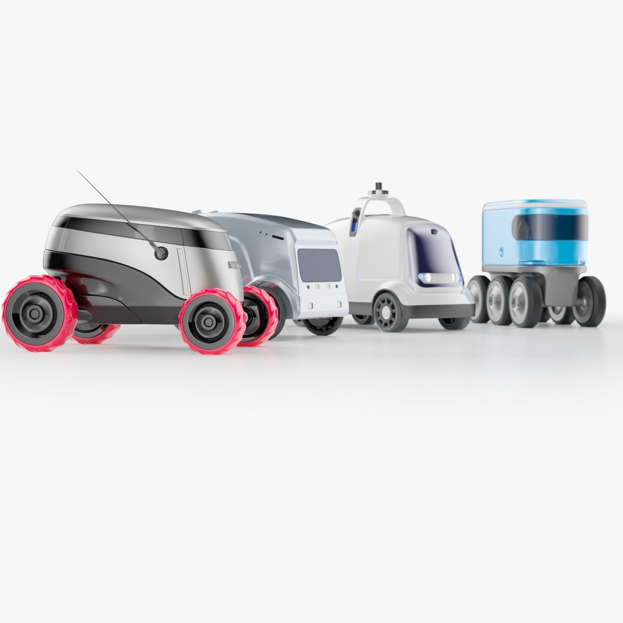 Delivery robots pack 4-in-1 3D model_3