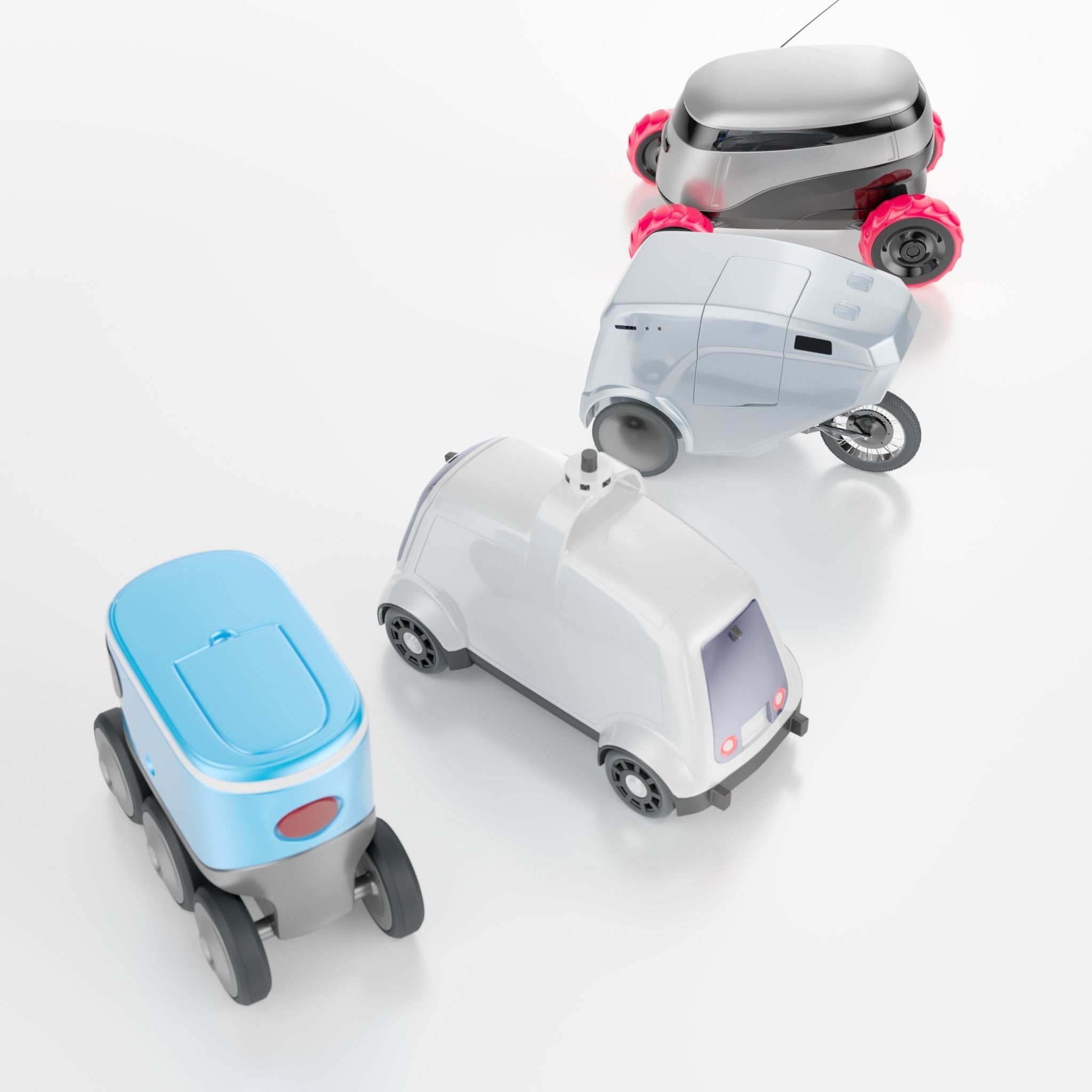 Delivery robots pack 4-in-1 3D model_2