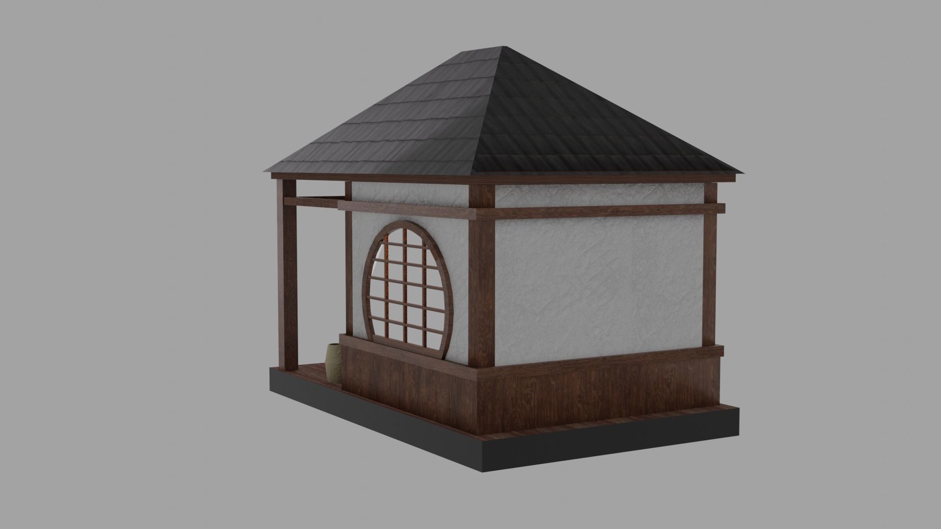 Japanese TeaHouse Clipart Build Free low-poly 3D model_5