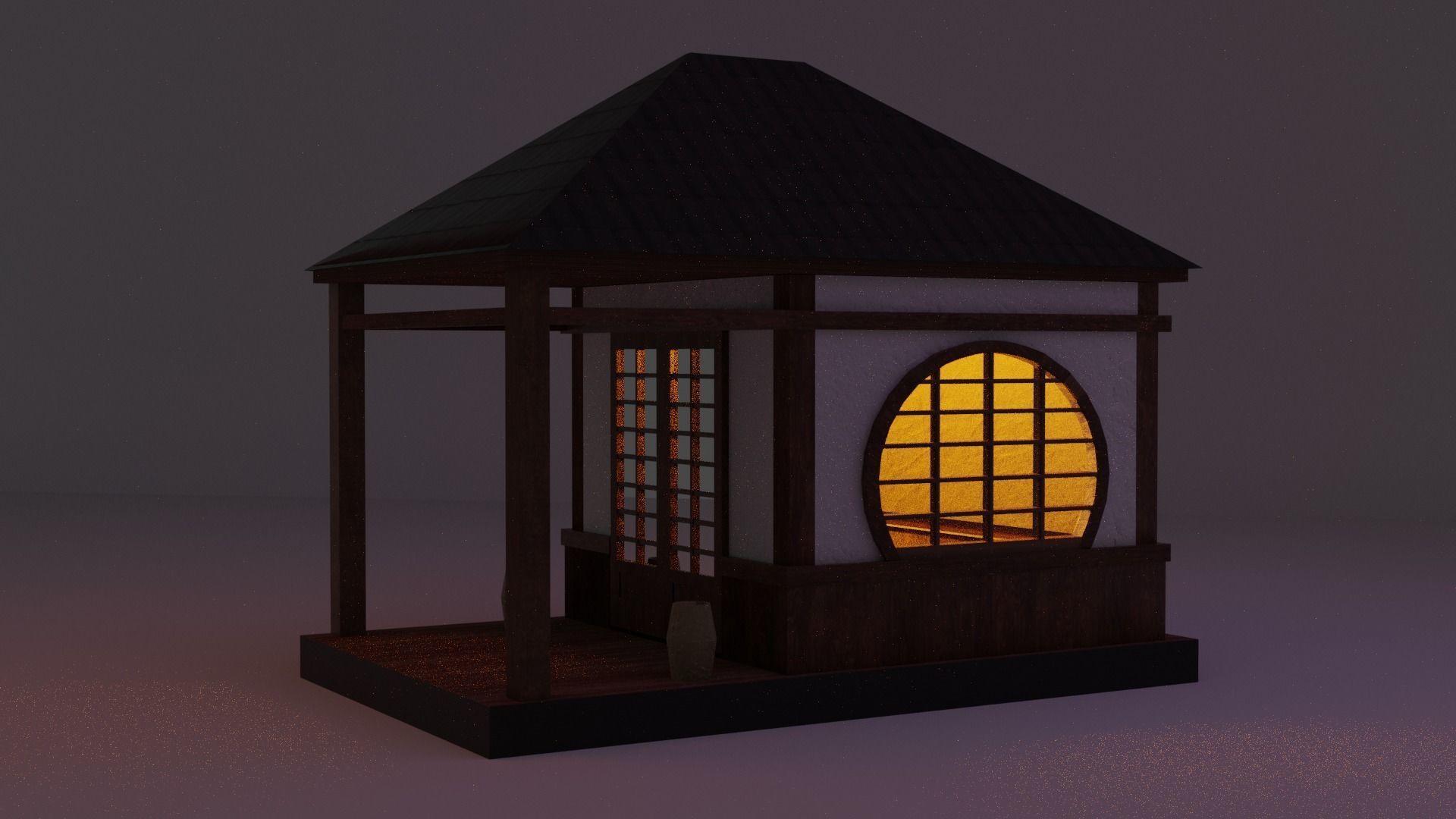 Japanese TeaHouse Clipart Build Free low-poly 3D model_8