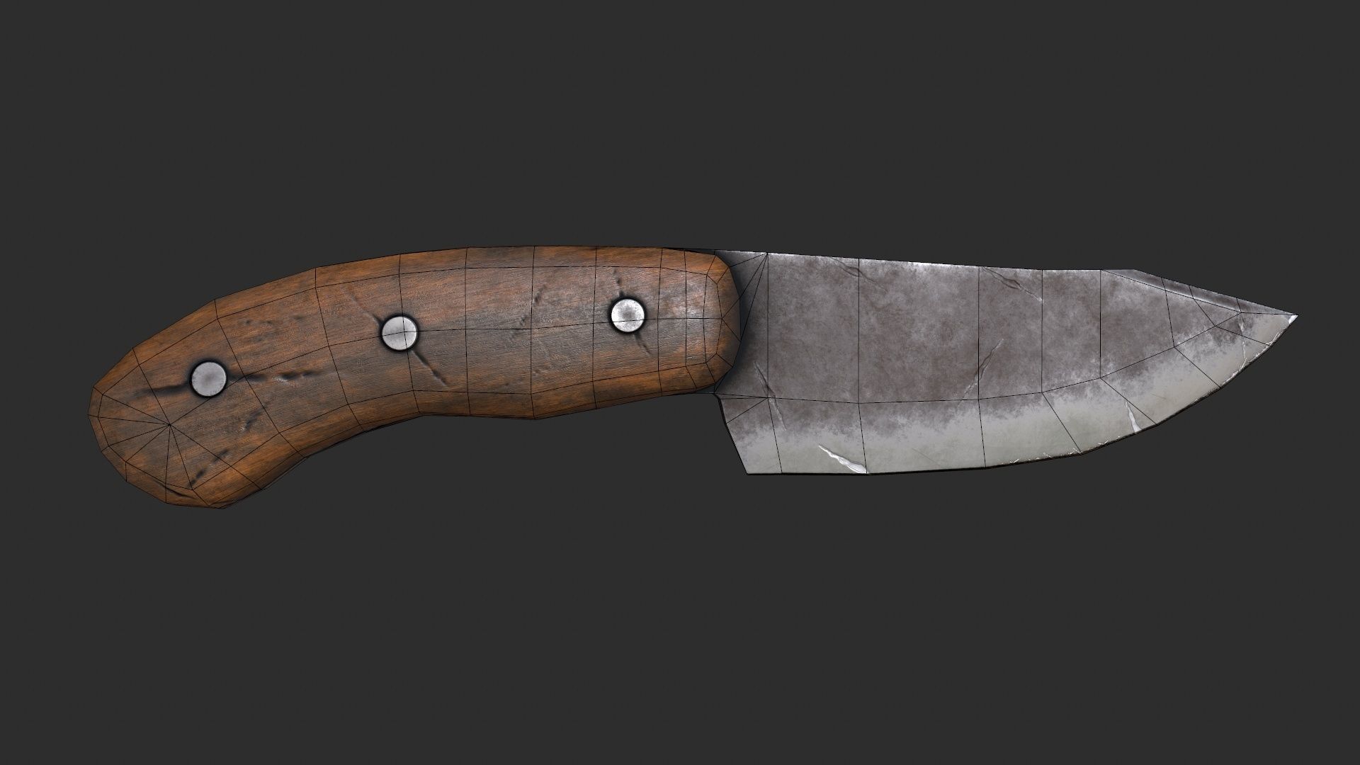 Knief 3D Model knife Low-poly 3D model_2