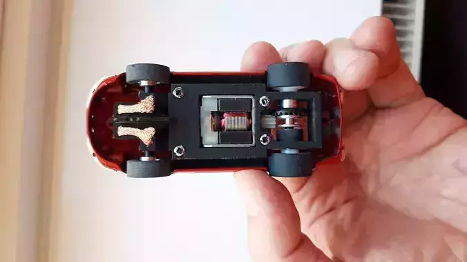 adjustable slot car chassis 3D print model