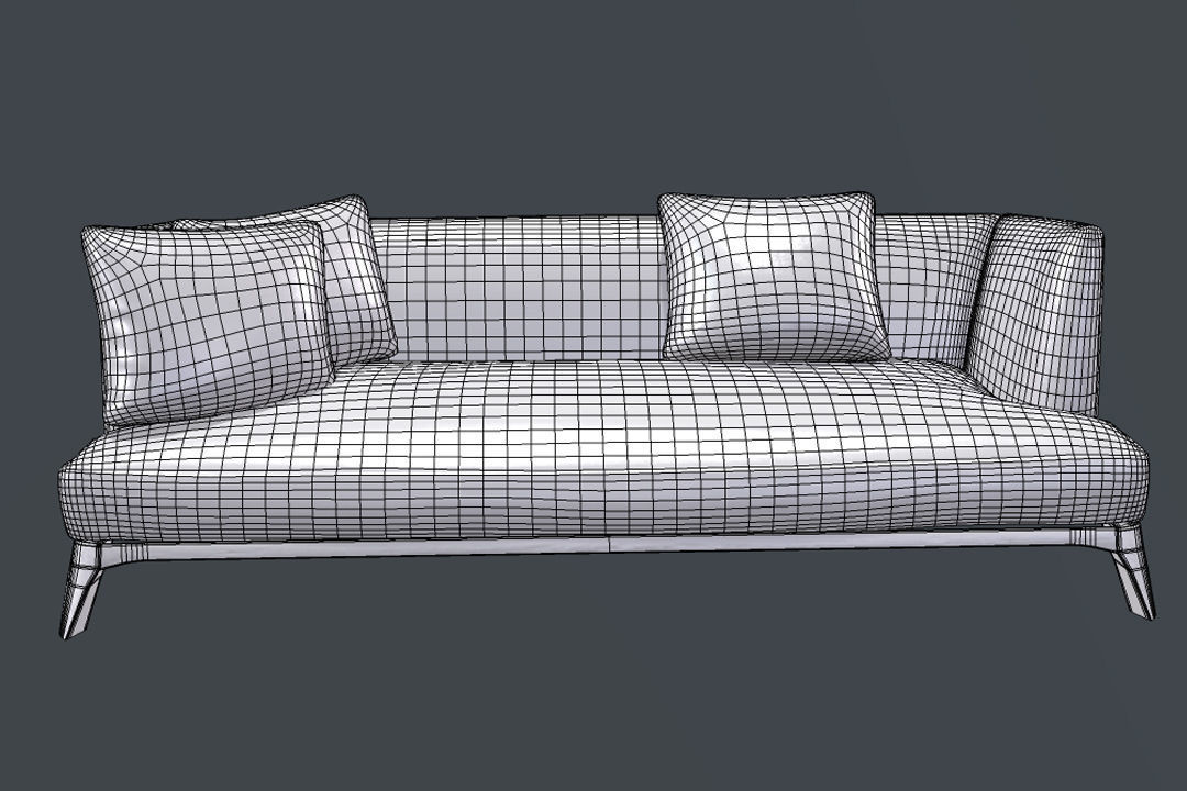 sofa moderno  Low-poly 3D model_7