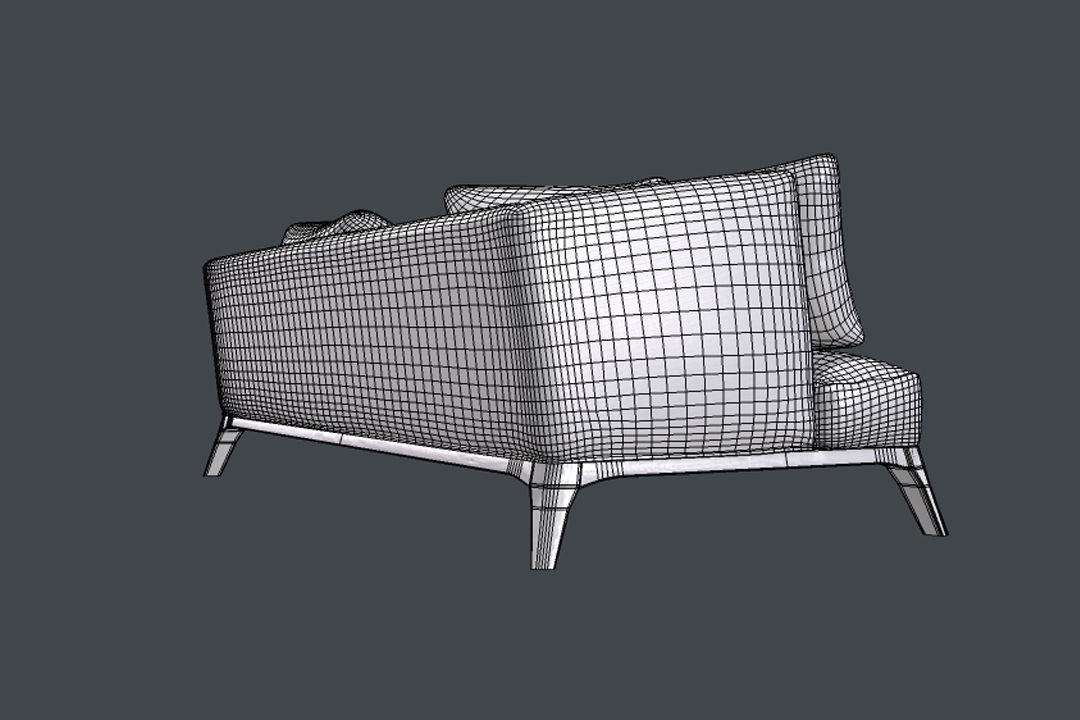 sofa moderno  Low-poly 3D model_8