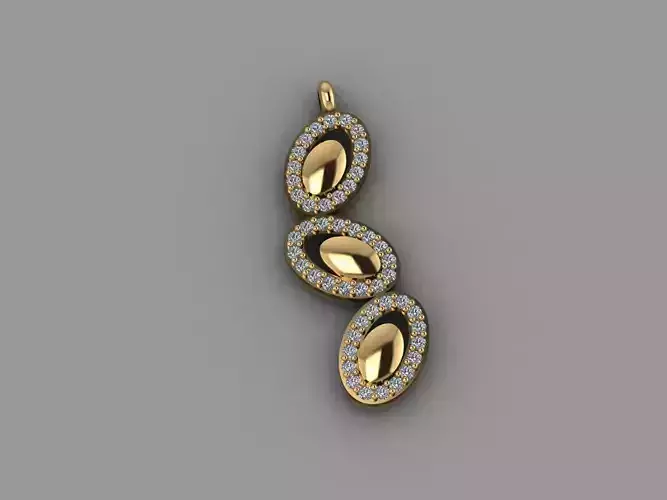Pendant gold with three diamonds