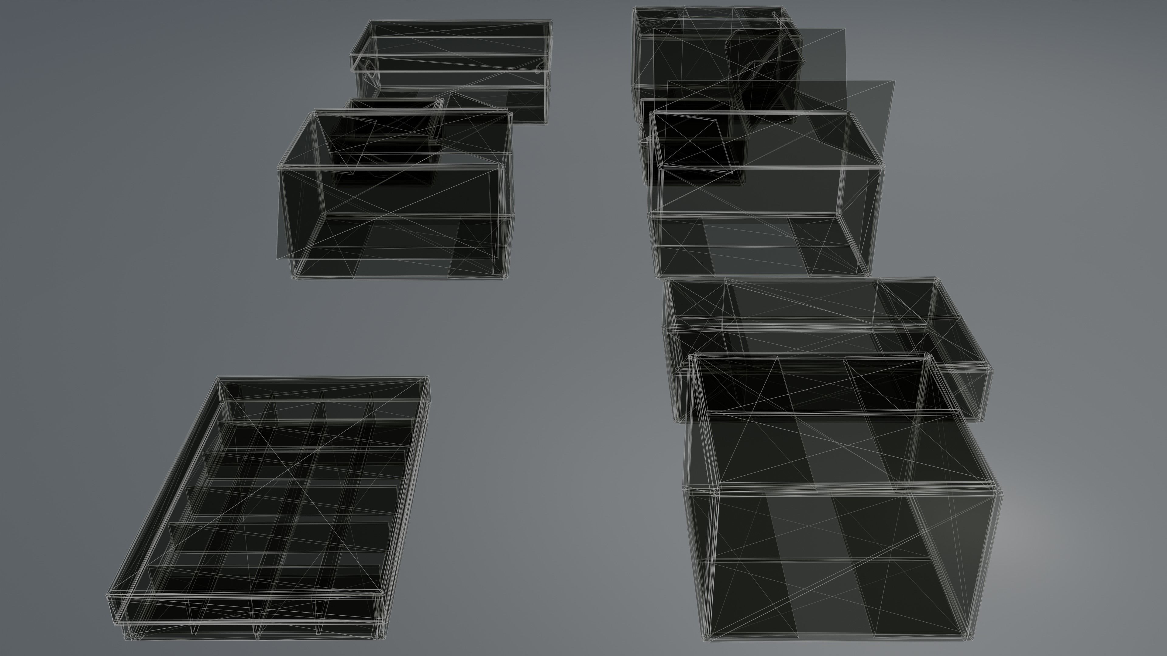 Cardboard Box pack  Low-poly 3D model_33