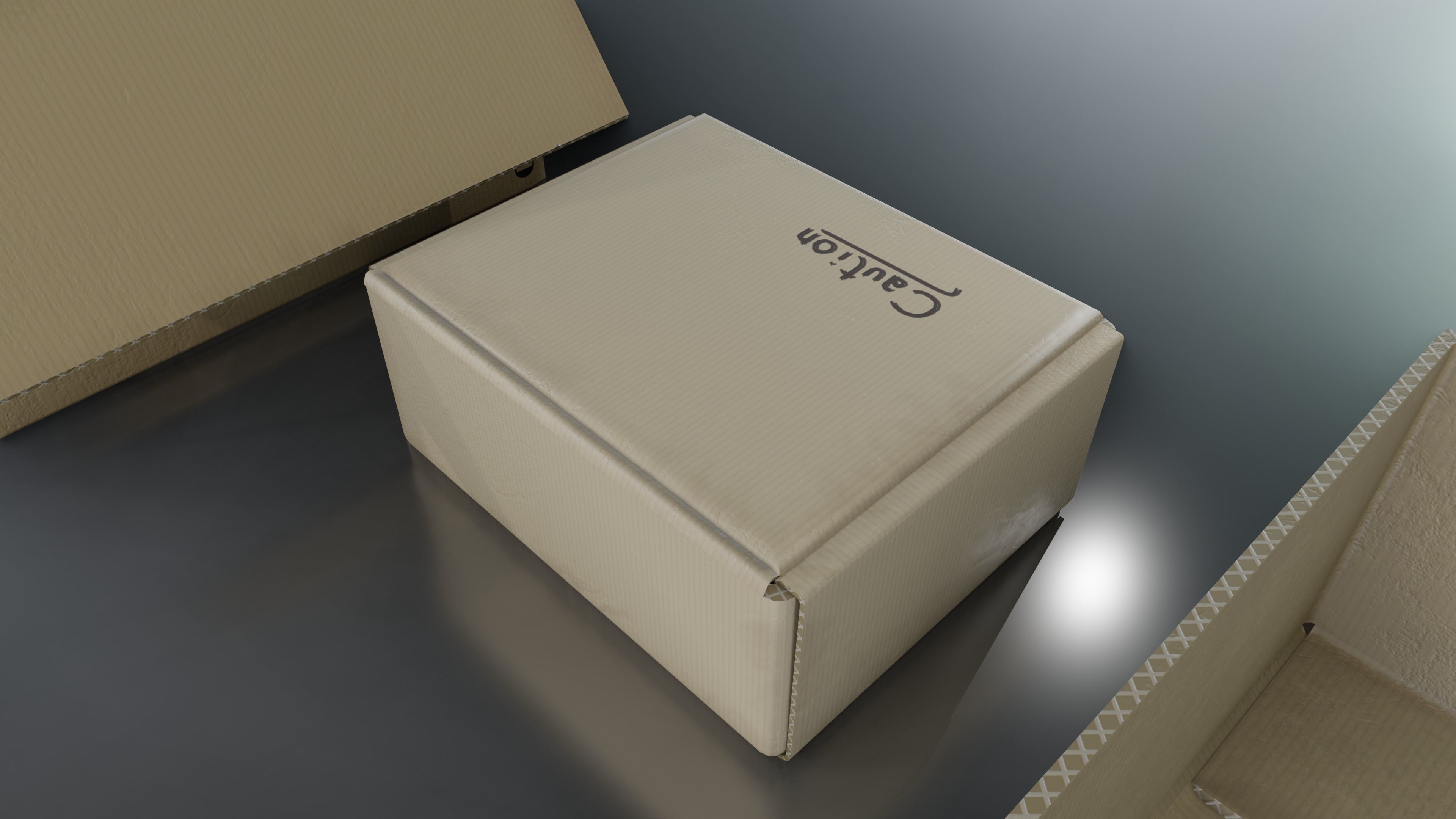 Cardboard Box pack  Low-poly 3D model_10